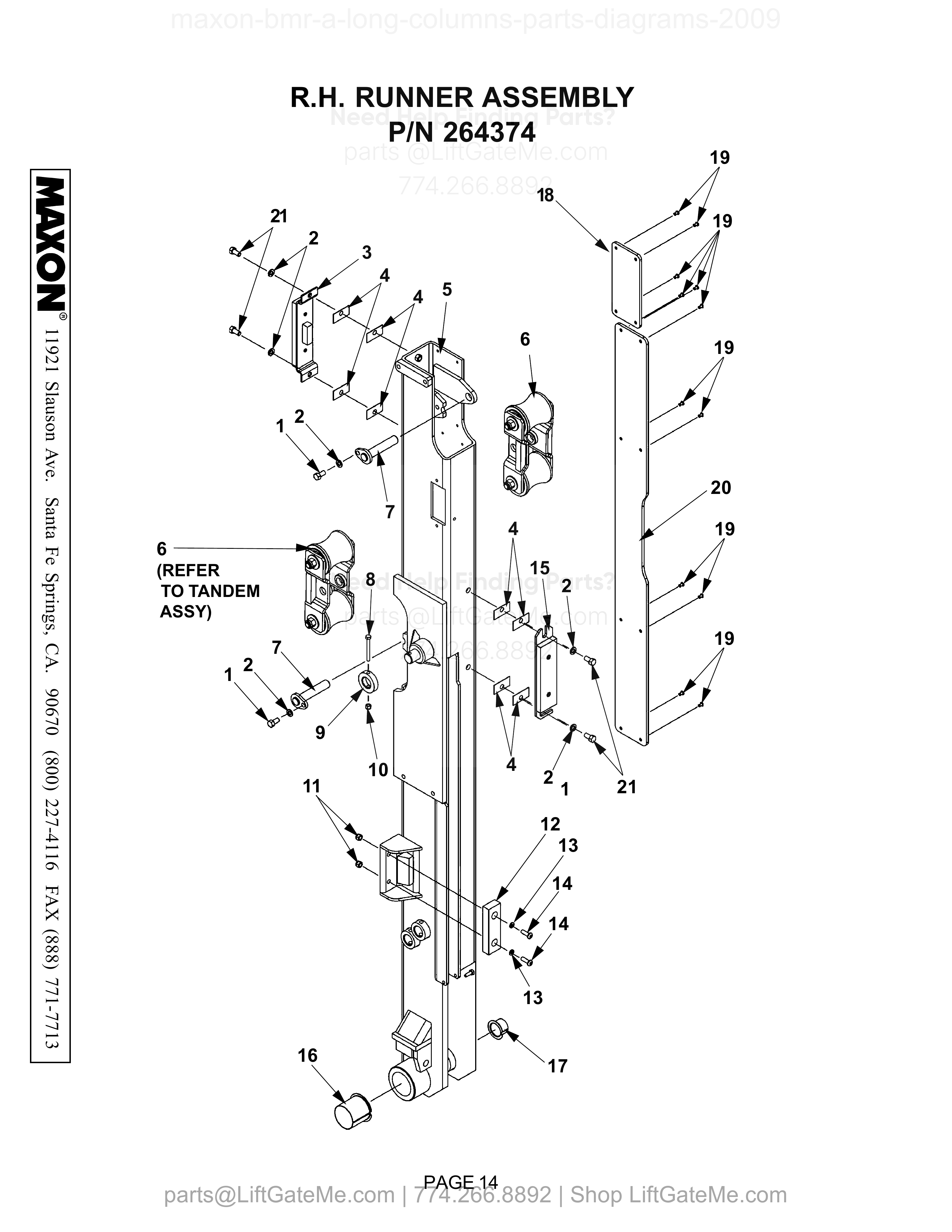 R.H. RUNNER ASSEMBLY diagram