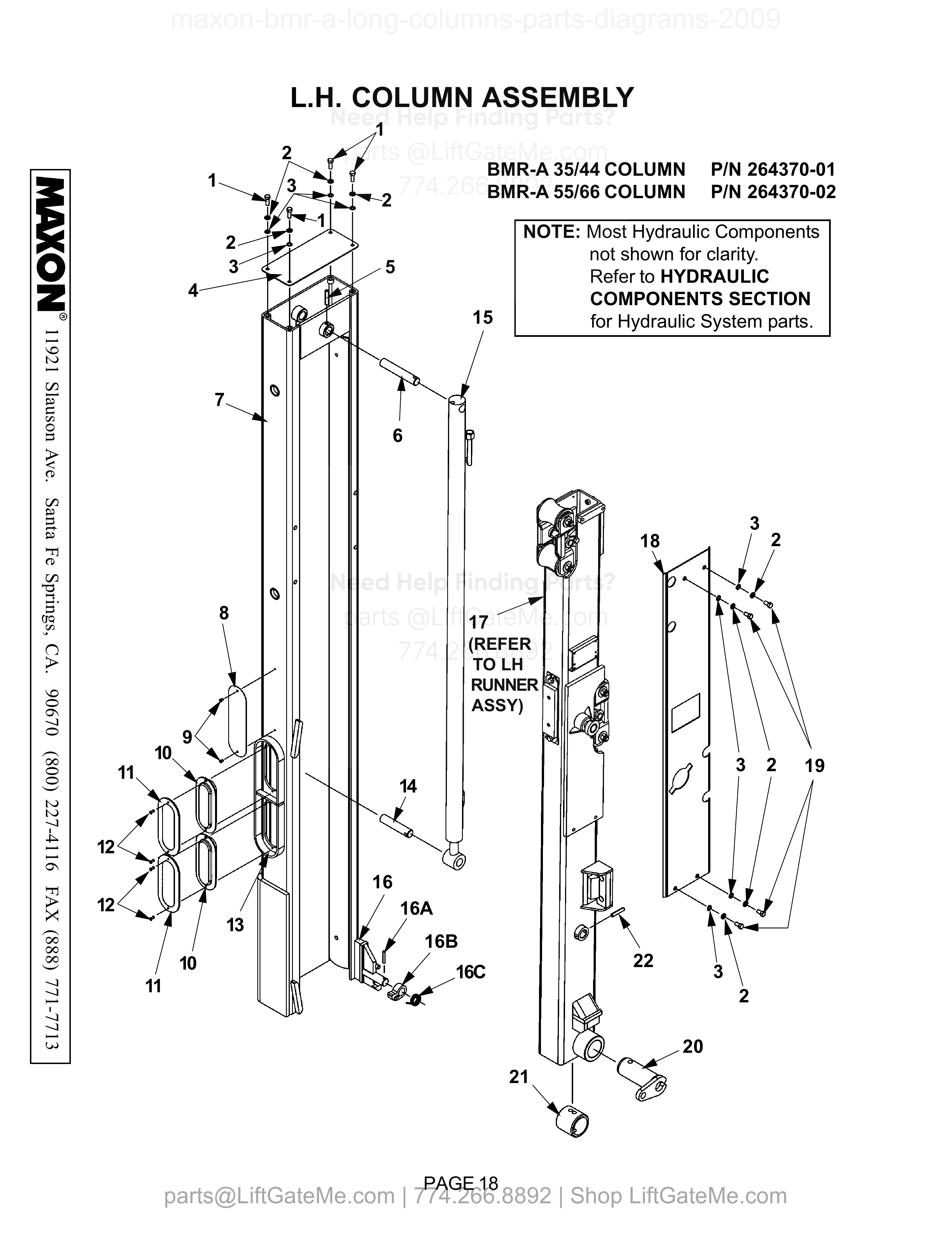 L.H. COLUMN ASSEMBLY diagram