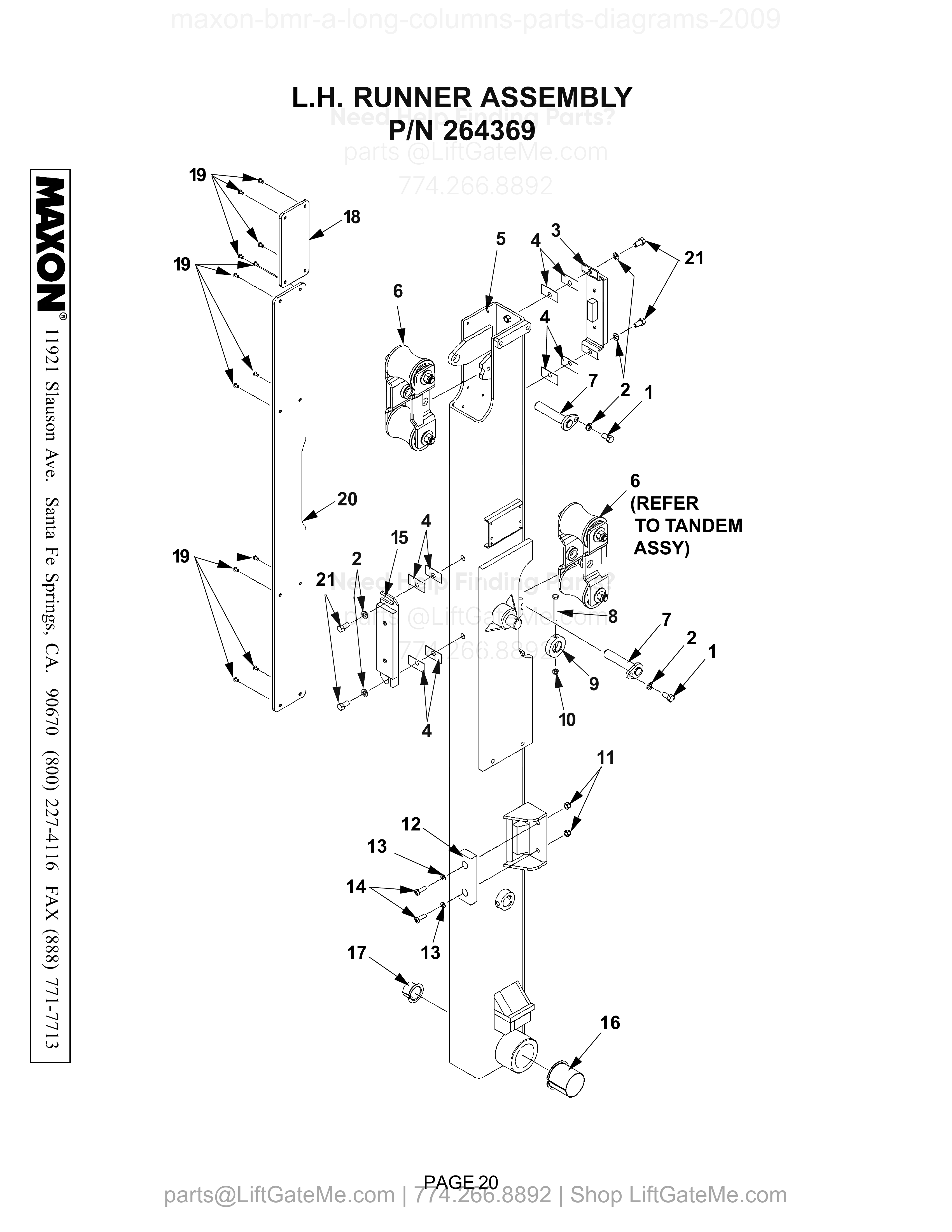 L.H. RUNNER ASSEMBLY diagram