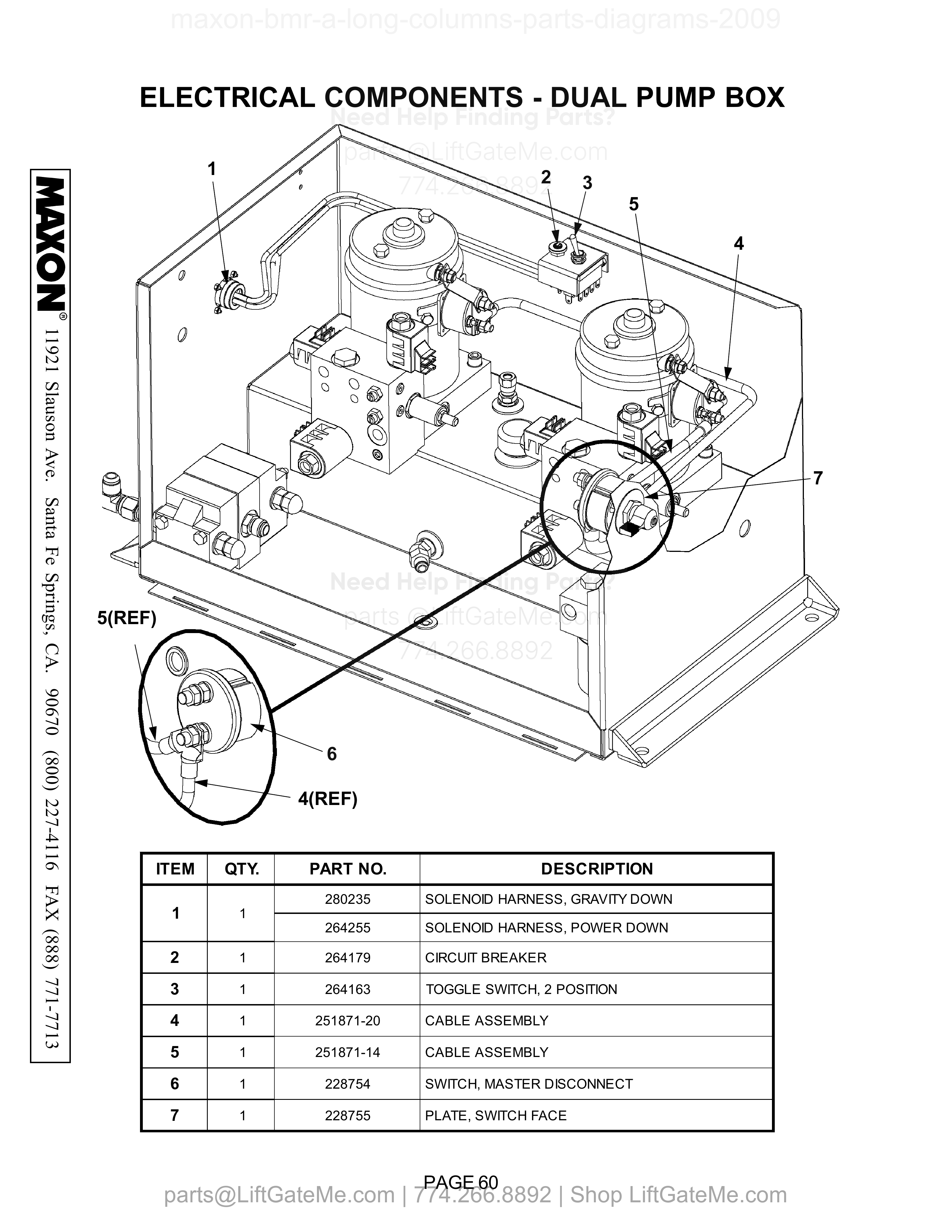 ELECTRICAL COMPONENTS - DUAL PUMP BOX diagram