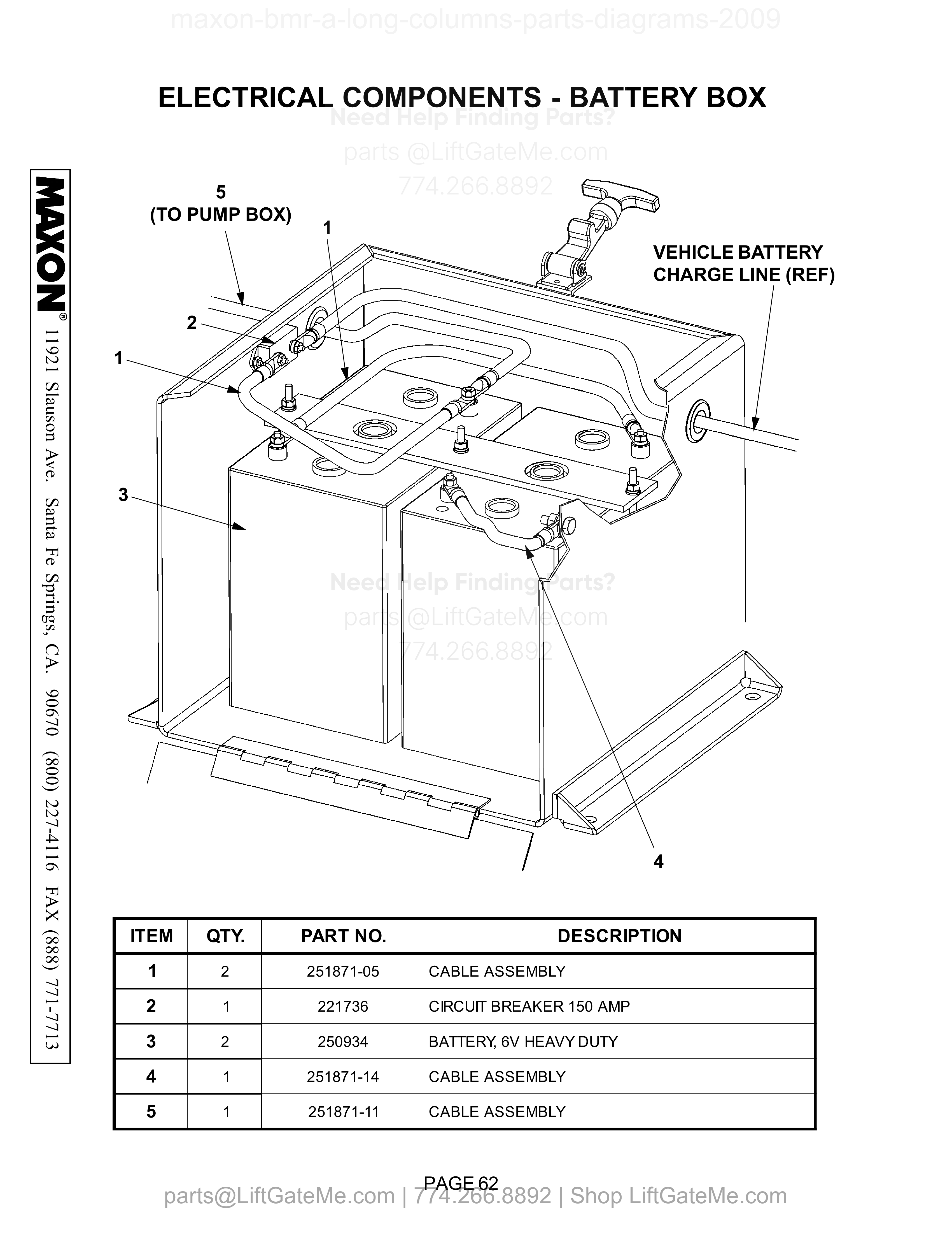 ELECTRICAL COMPONENTS - BATTERY BOX diagram