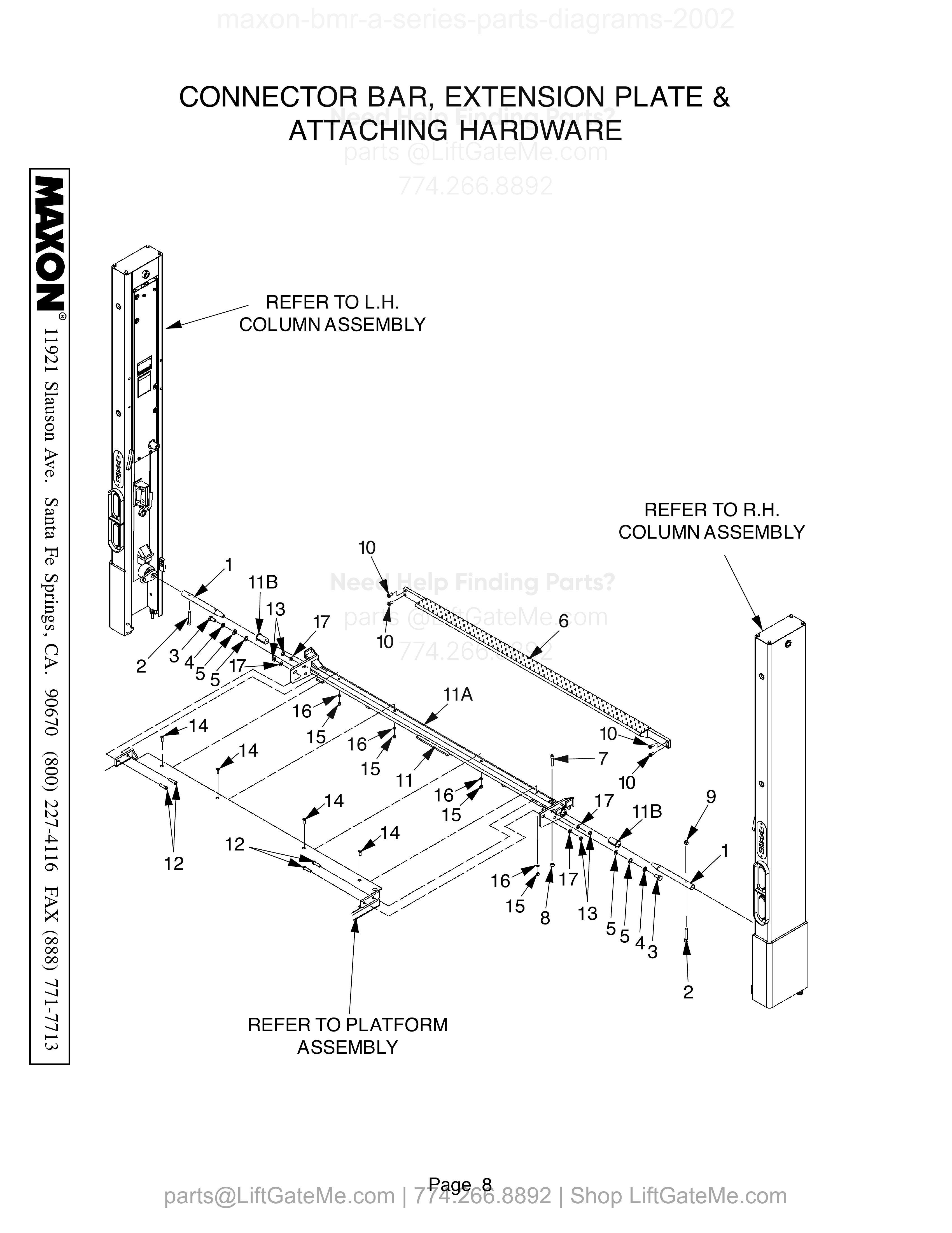 CONNECTOR BAR, EXTENSION PLATE & ATTACHING HARDWARE diagram
