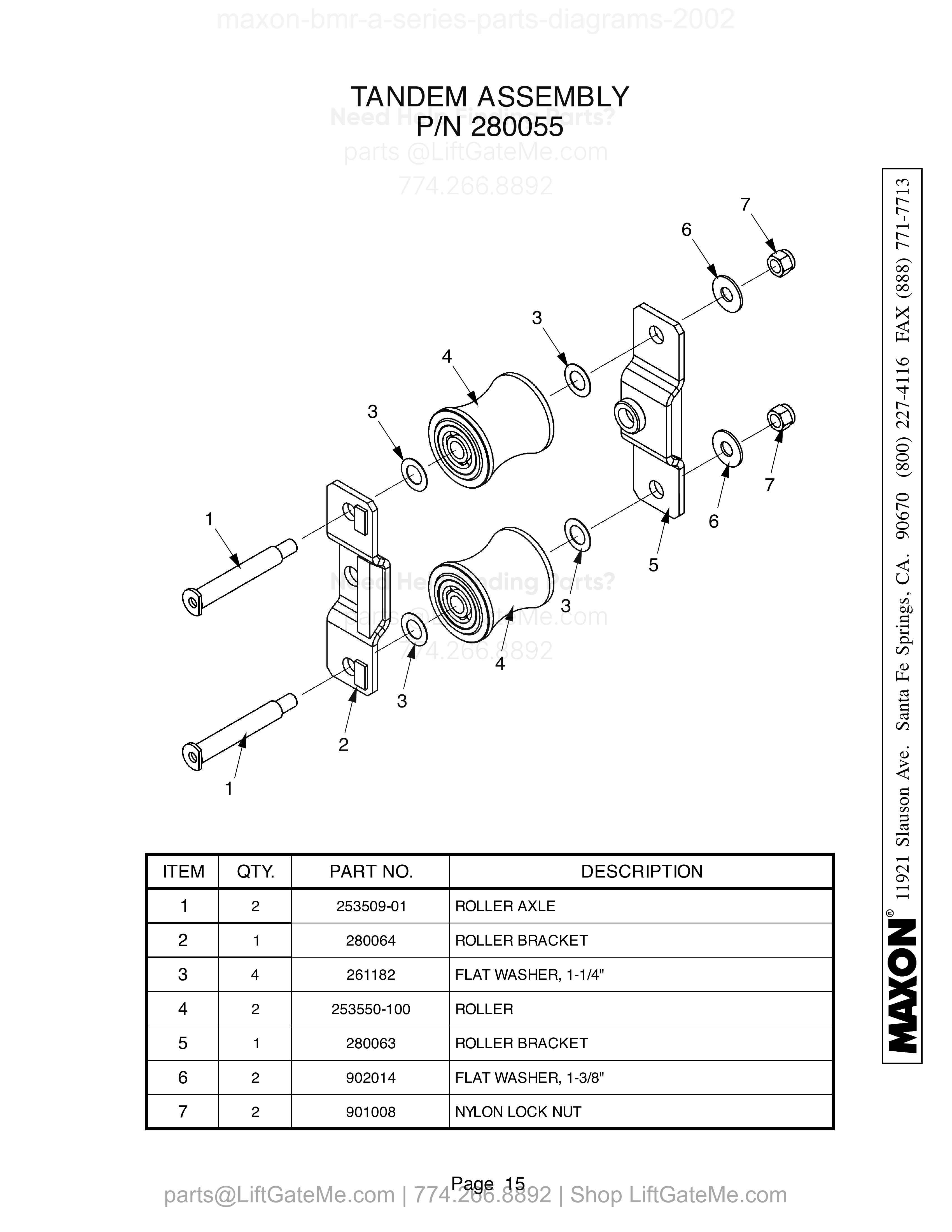 TANDEM ASSEMBLY diagram