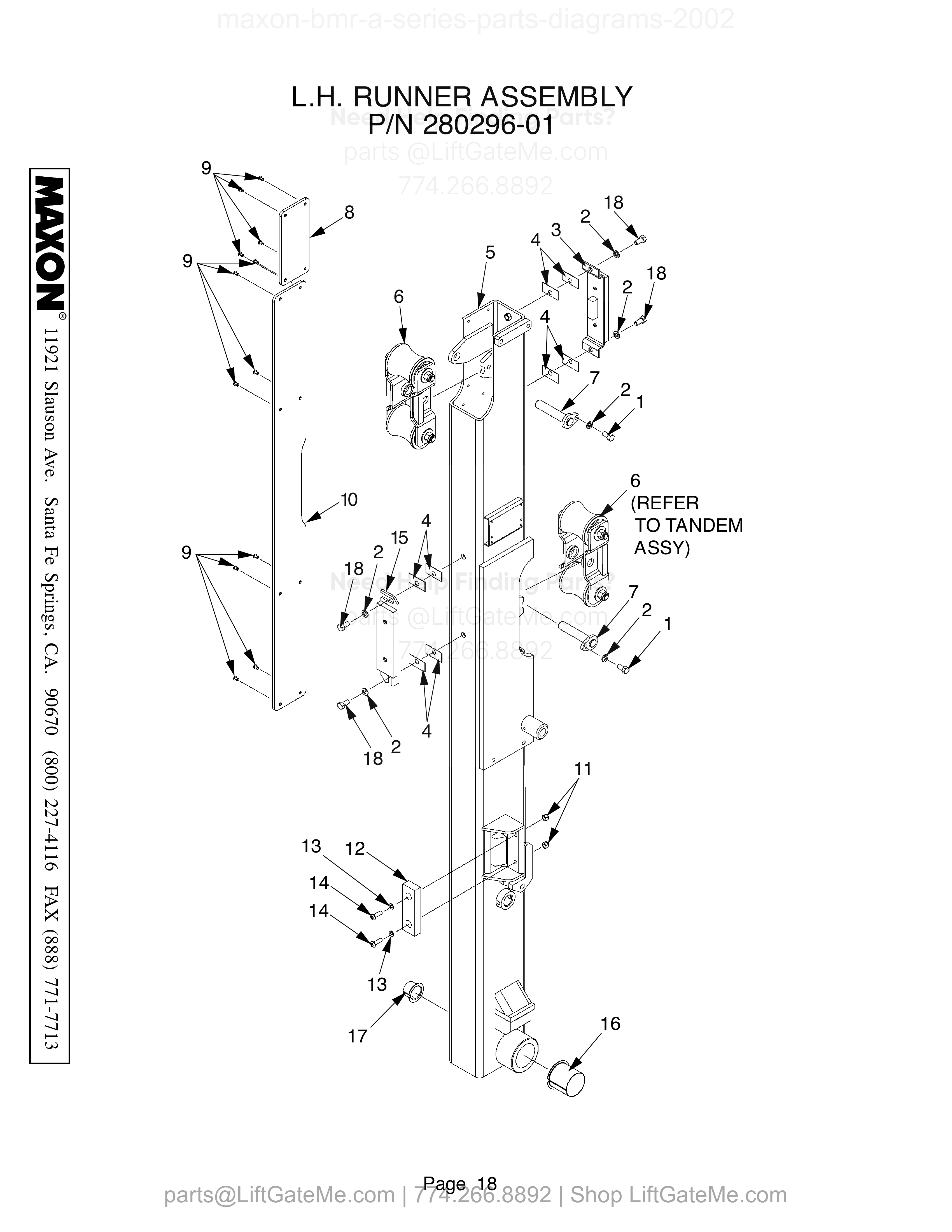 L.H. RUNNER ASSEMBLY diagram