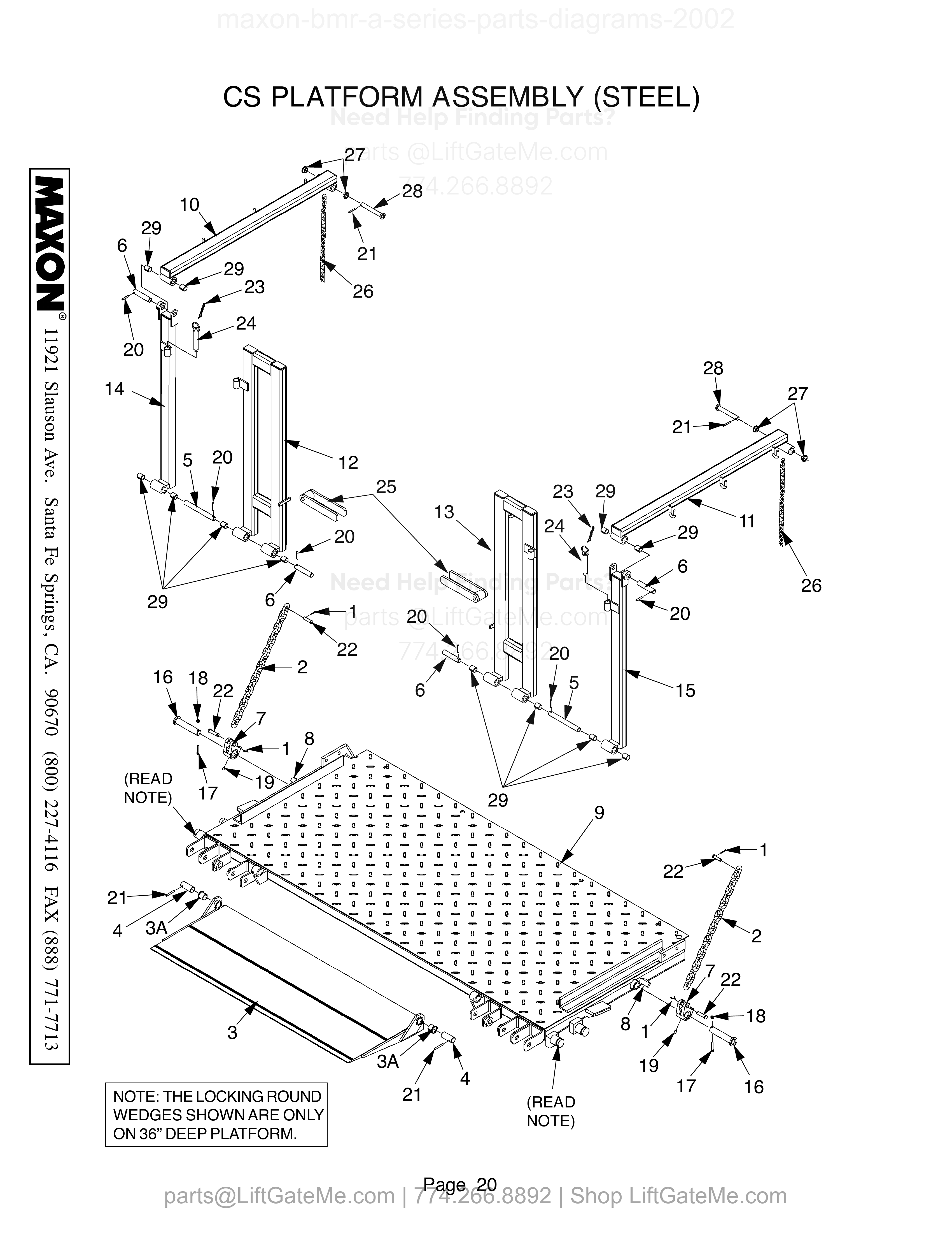 CS PLATFORM ASSEMBLY (STEEL) diagram