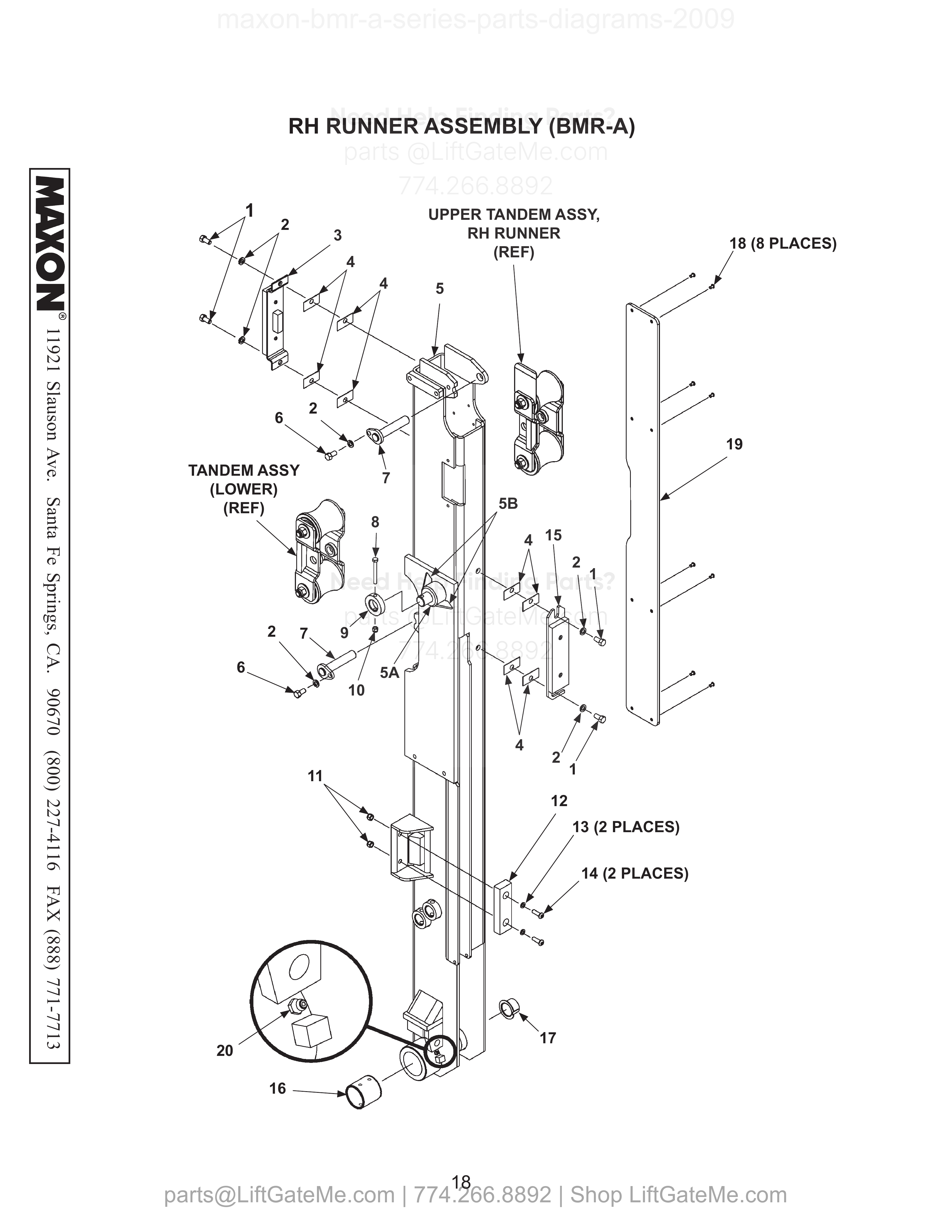 RH RUNNER ASSEMBLY (BMR-A) diagram