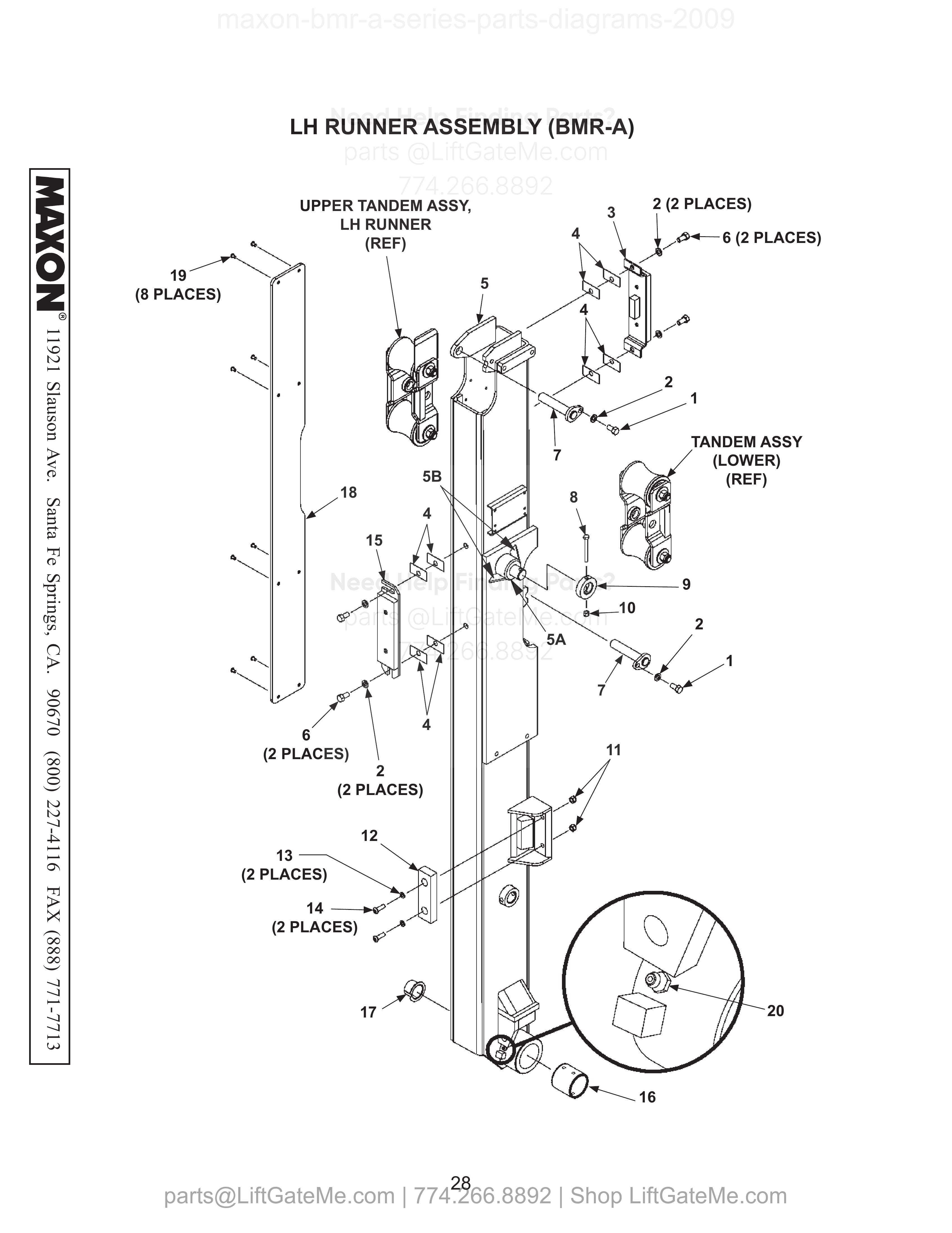 LH RUNNER ASSEMBLY (BMR-A) diagram