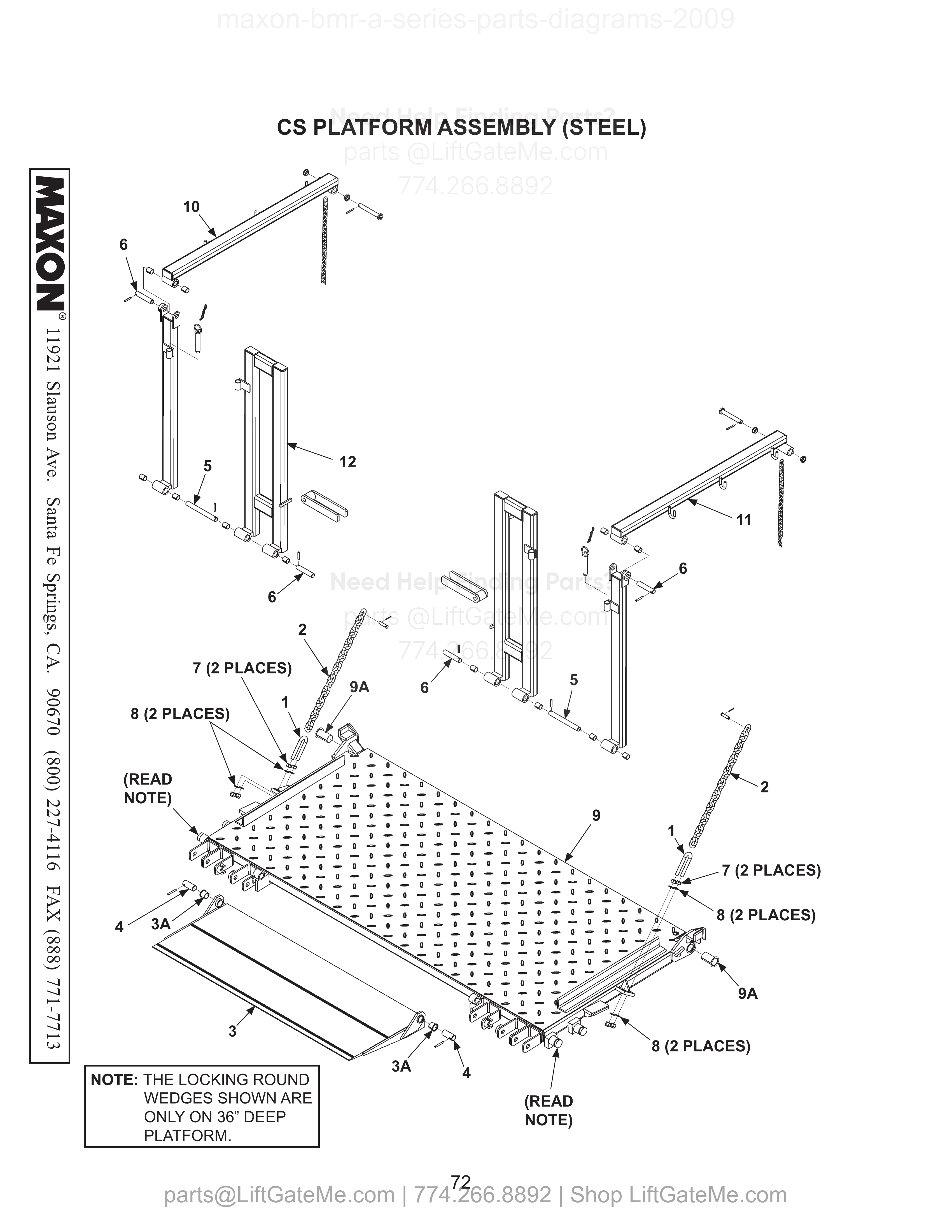 CS PLATFORM ASSEMBLY (STEEL) diagram