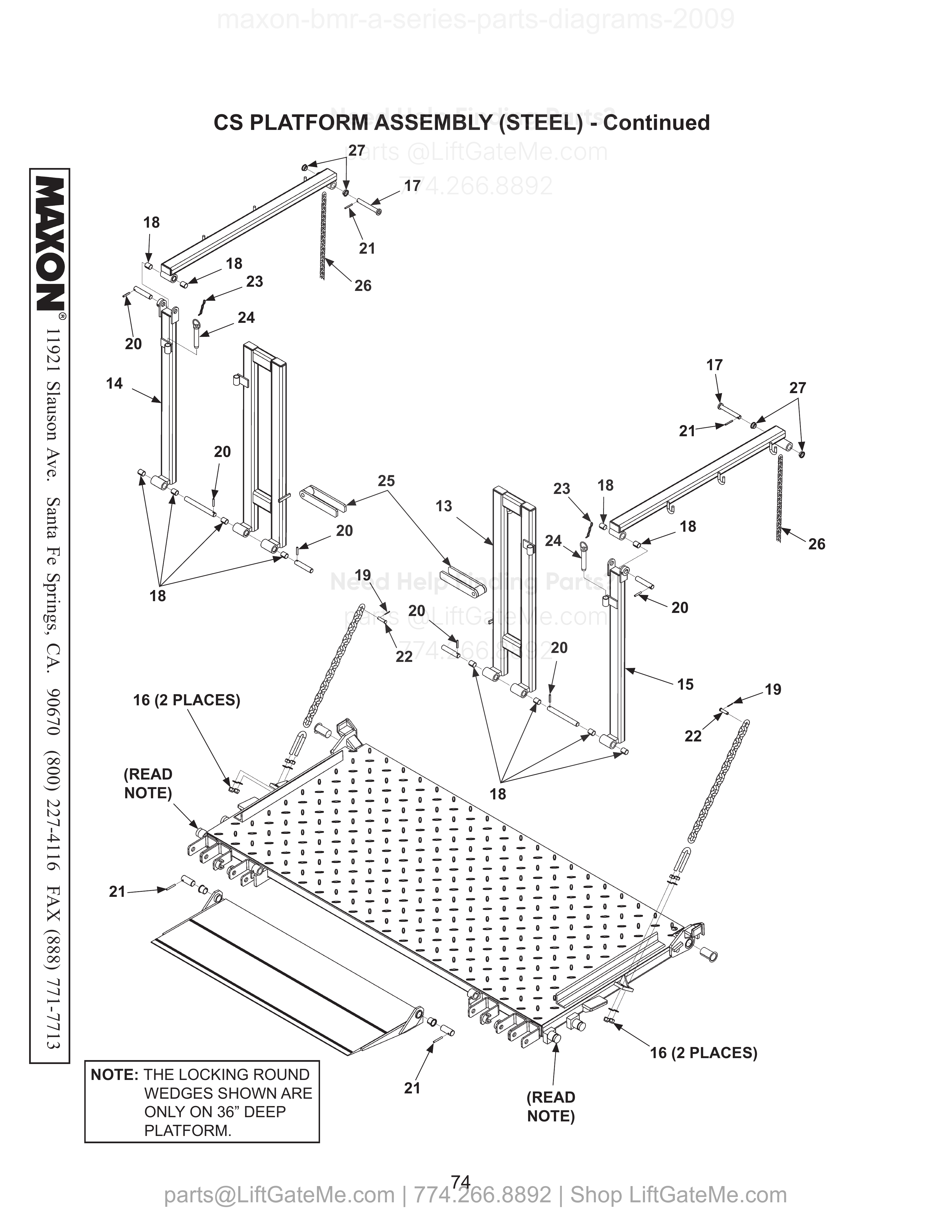 CS PLATFORM ASSEMBLY (STEEL) - Continued diagram
