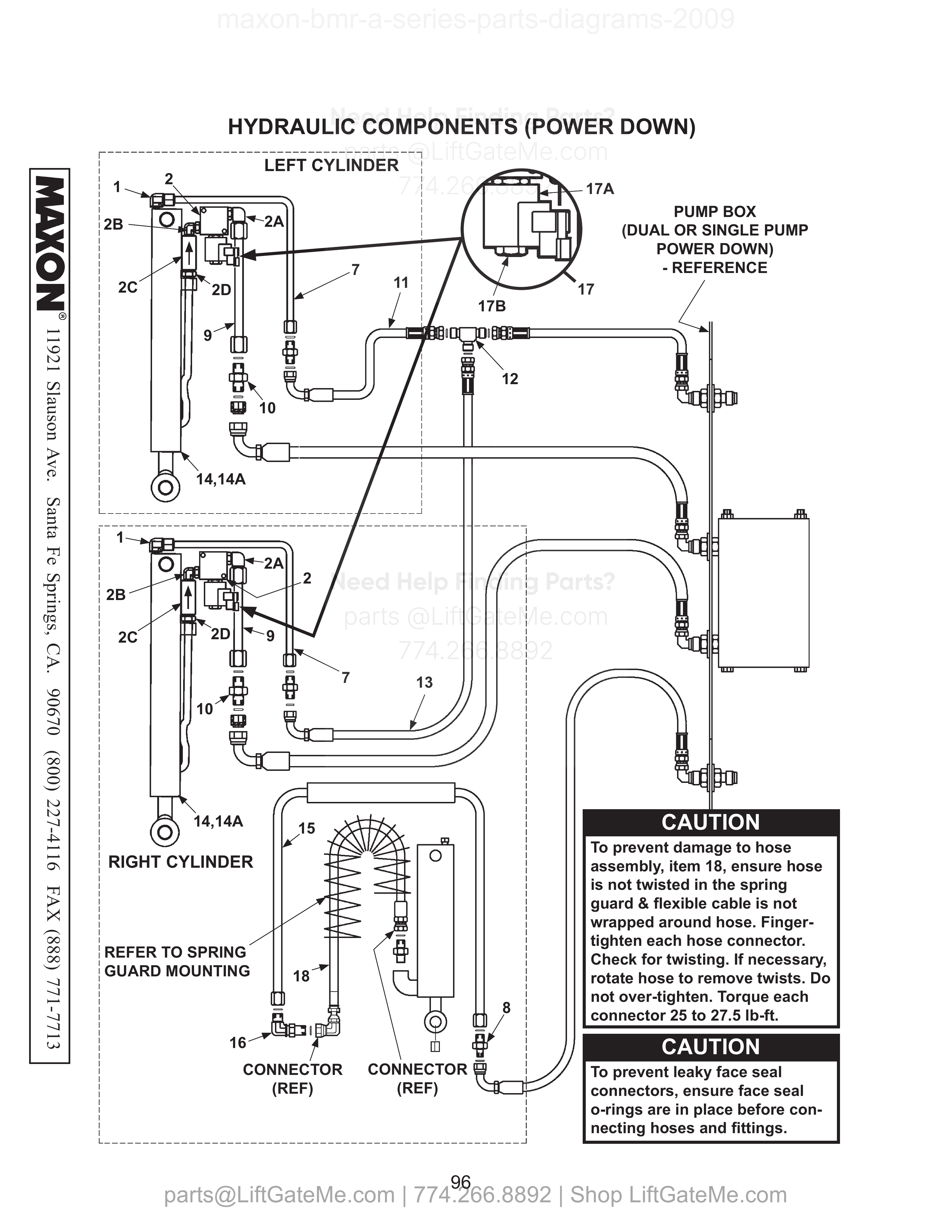 Hydraulic Components (Power Down) diagram