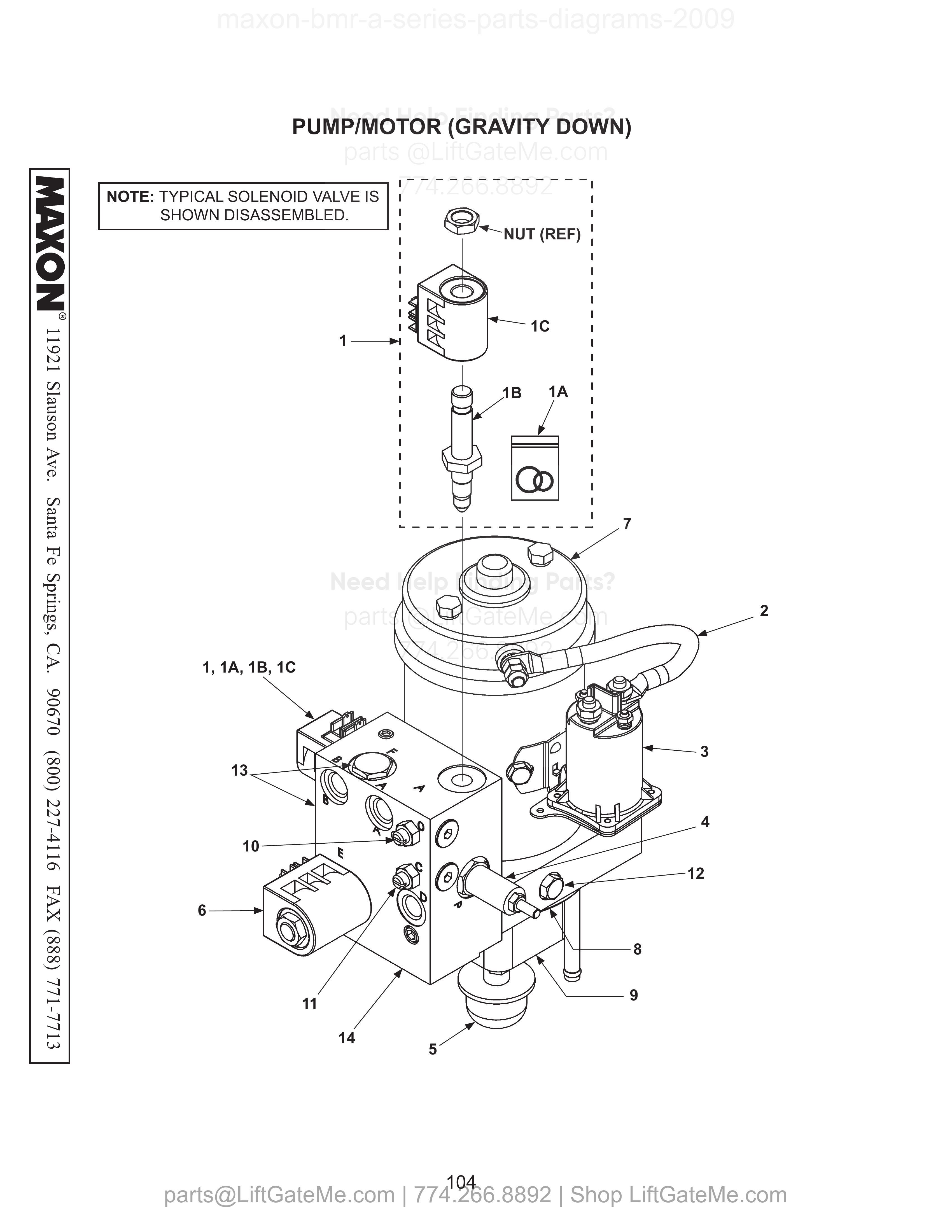 PUMP/MOTOR (GRAVITY DOWN) diagram