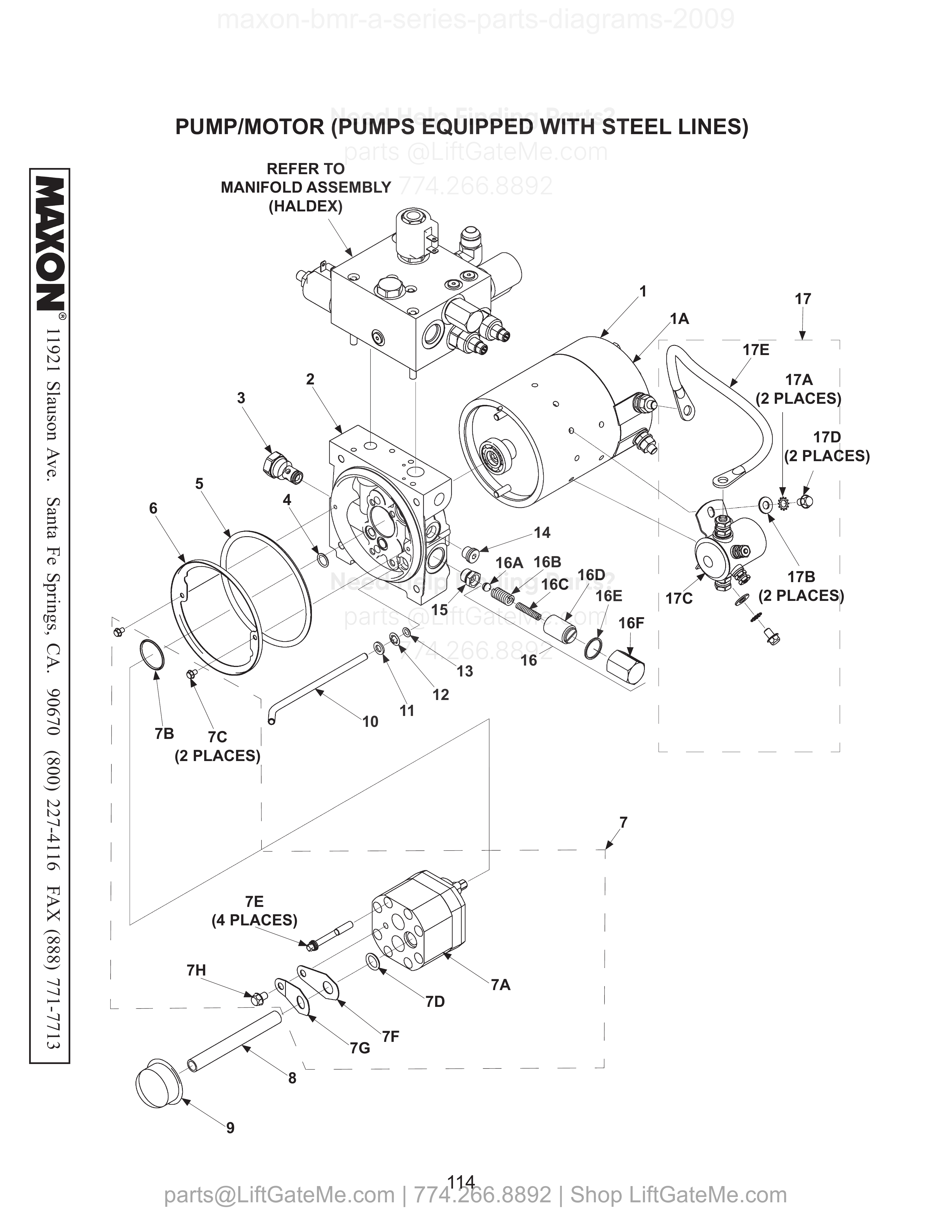 PUMP/MOTOR (PUMPS EQUIPPED WITH STEEL LINES) diagram