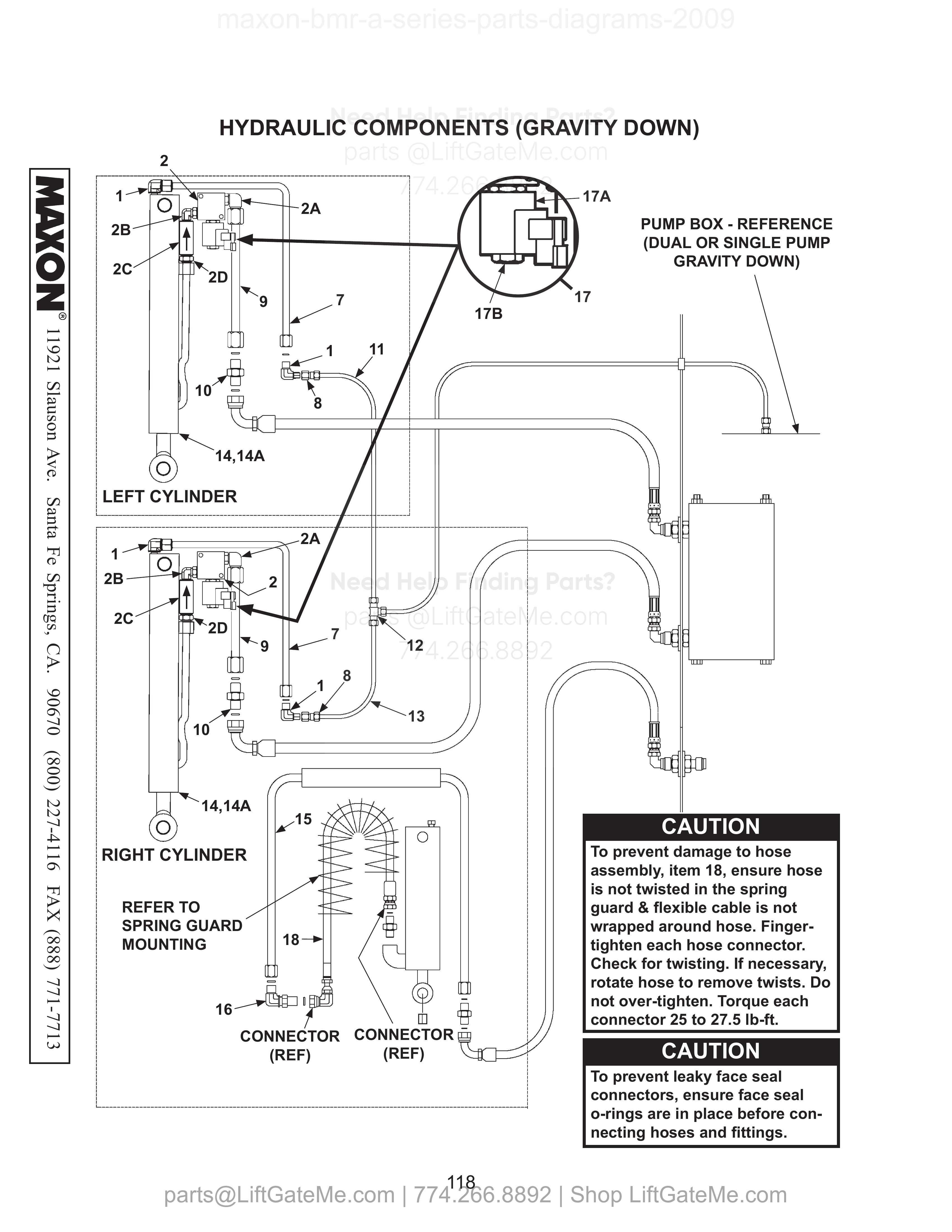 HYDRAULIC COMPONENTS (GRAVITY DOWN) diagram