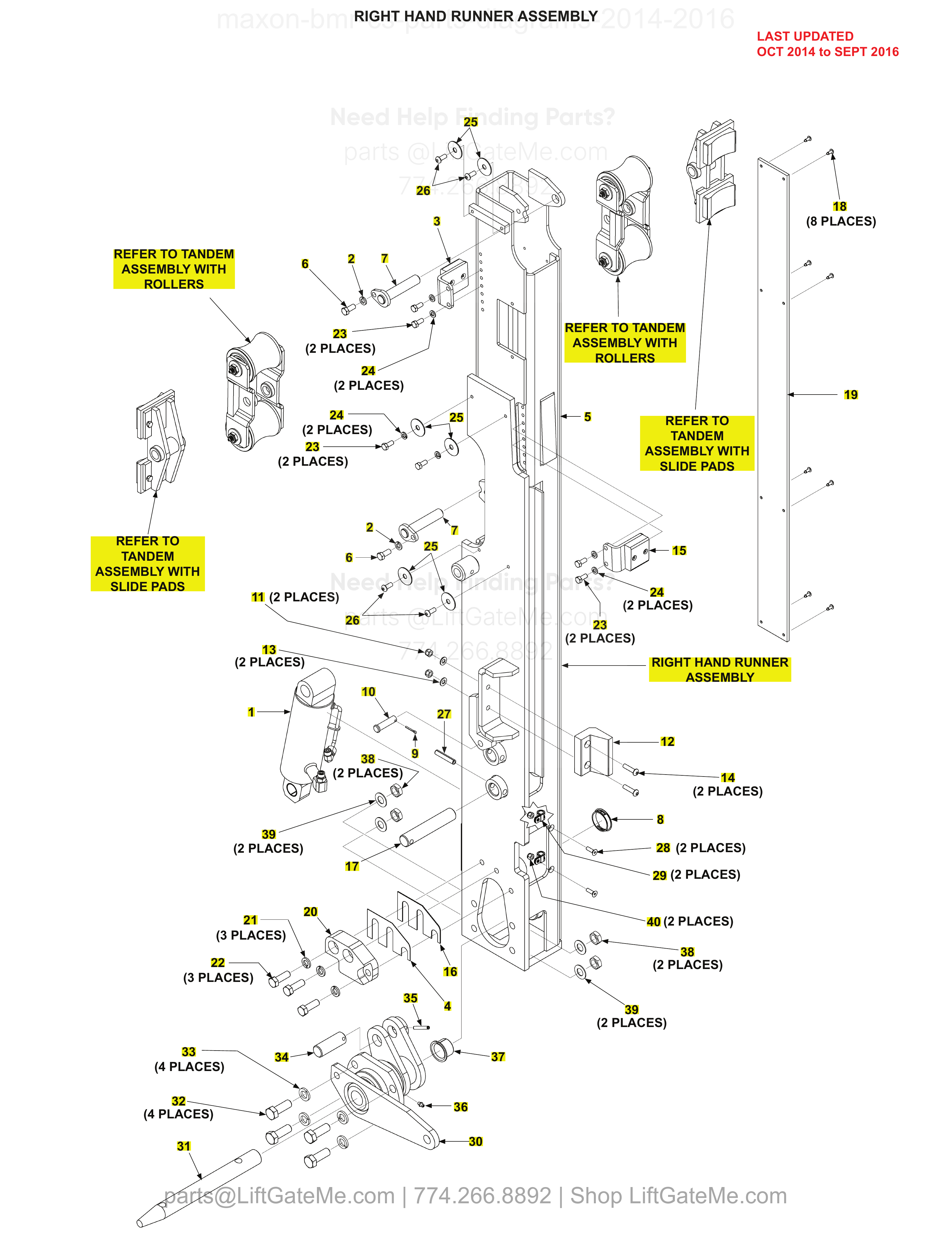RIGHT HAND RUNNER ASSEMBLY diagram
