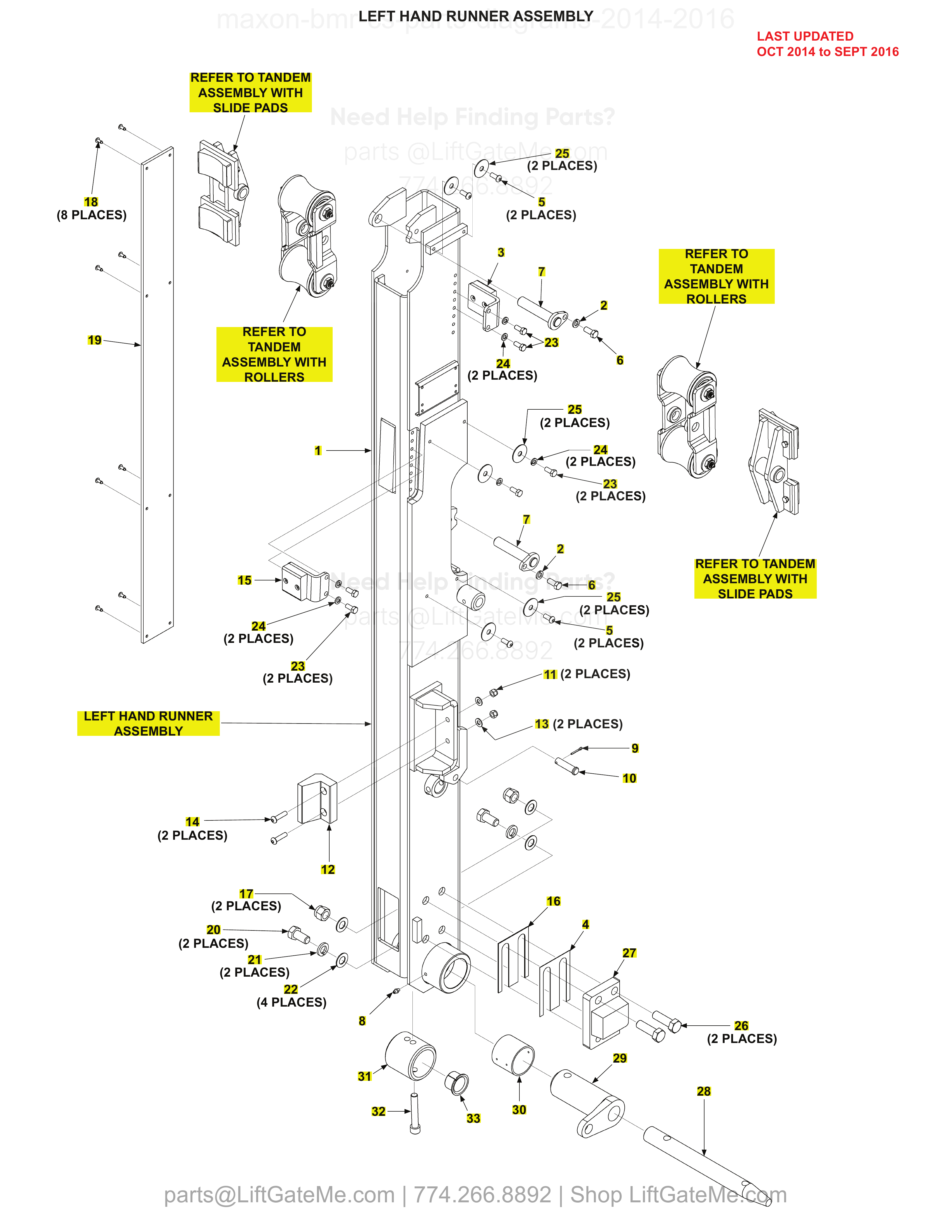 LEFT HAND RUNNER ASSEMBLY diagram
