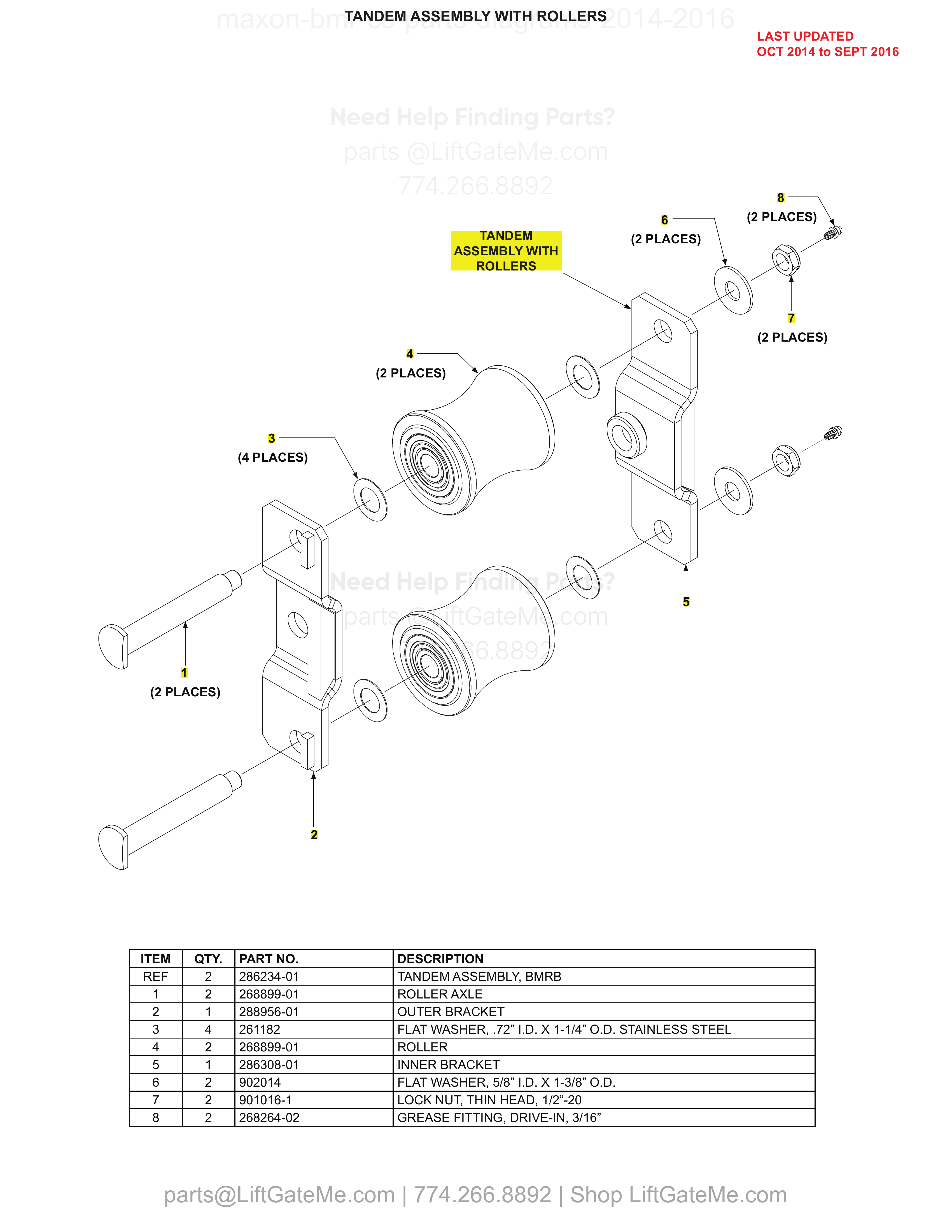 TANDEM ASSEMBLY WITH ROLLERS diagram
