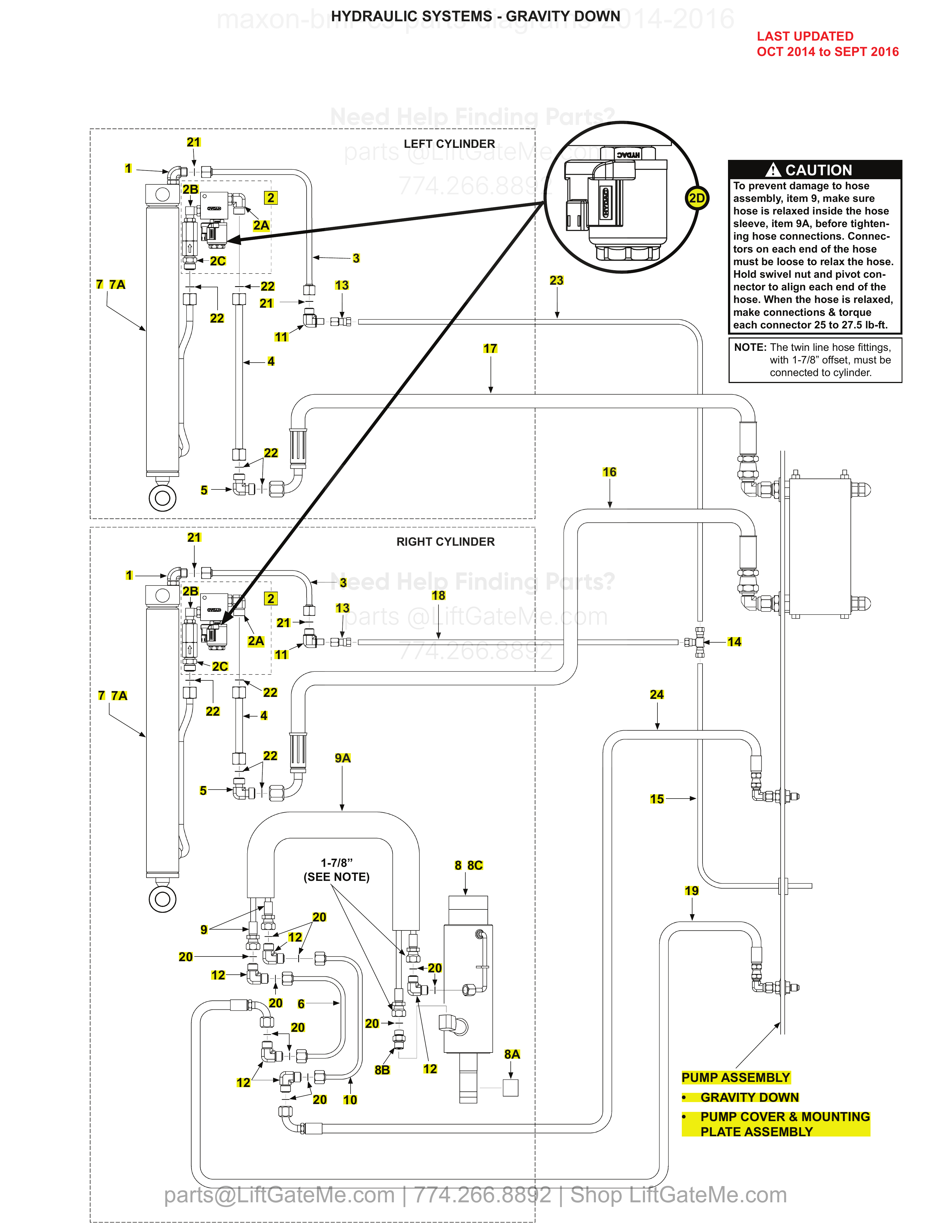 HYDRAULIC SYSTEMS - GRAVITY DOWN diagram