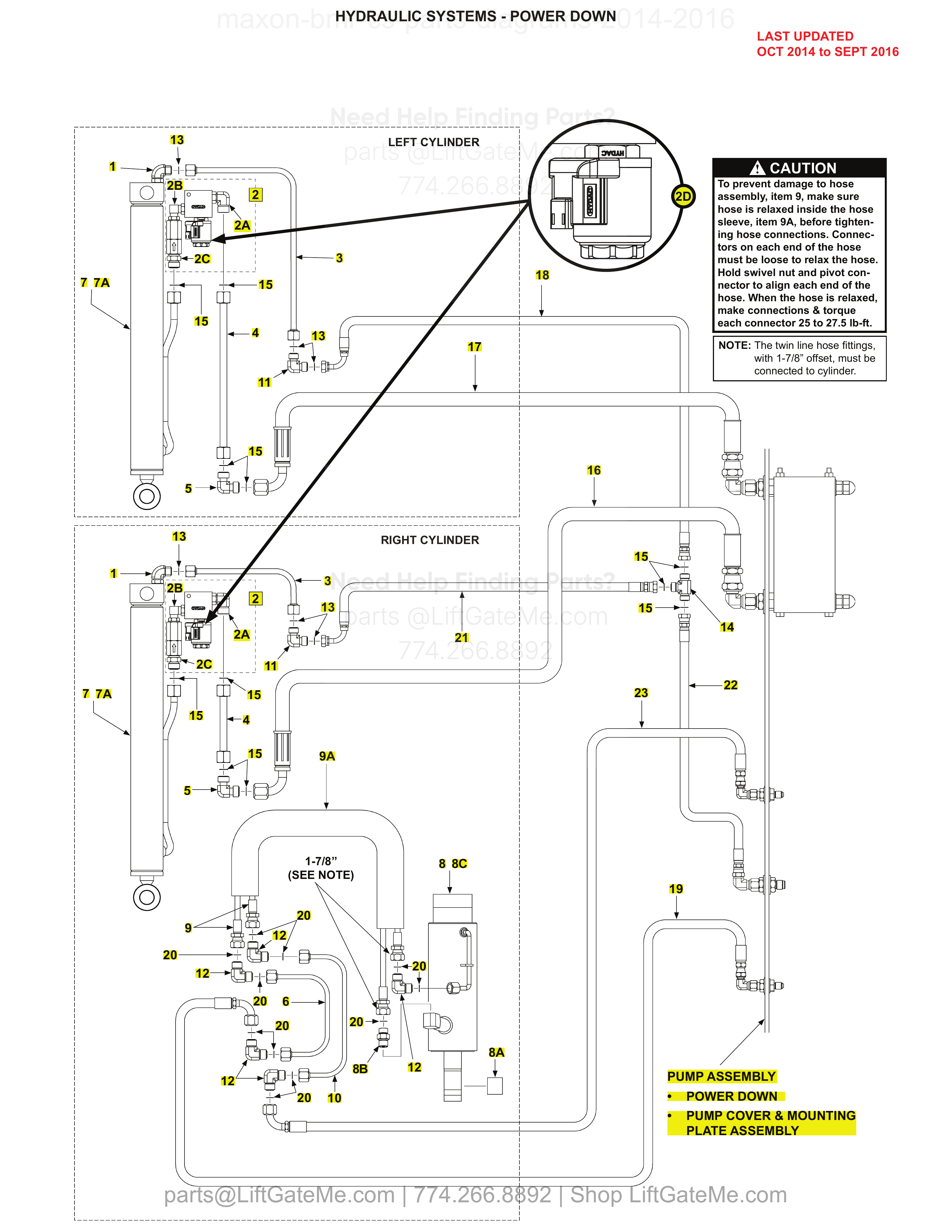 HYDRAULIC SYSTEMS - POWER DOWN diagram