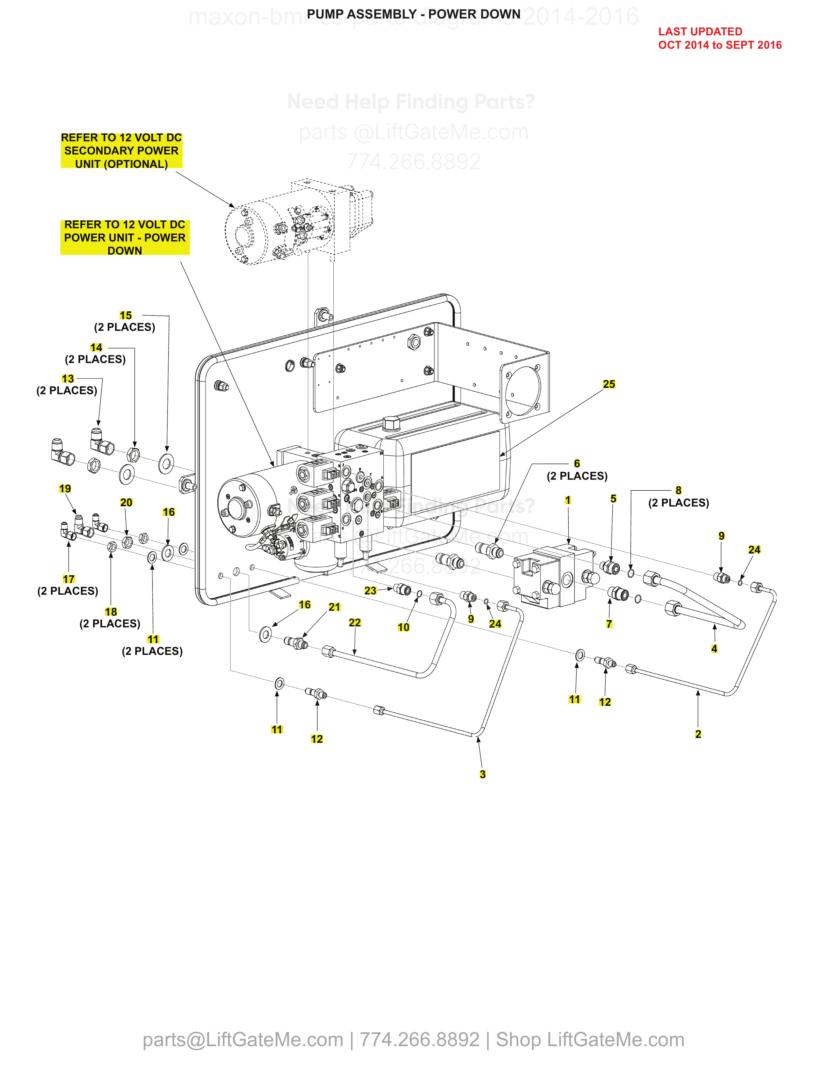 PUMP ASSEMBLY - POWER DOWN diagram