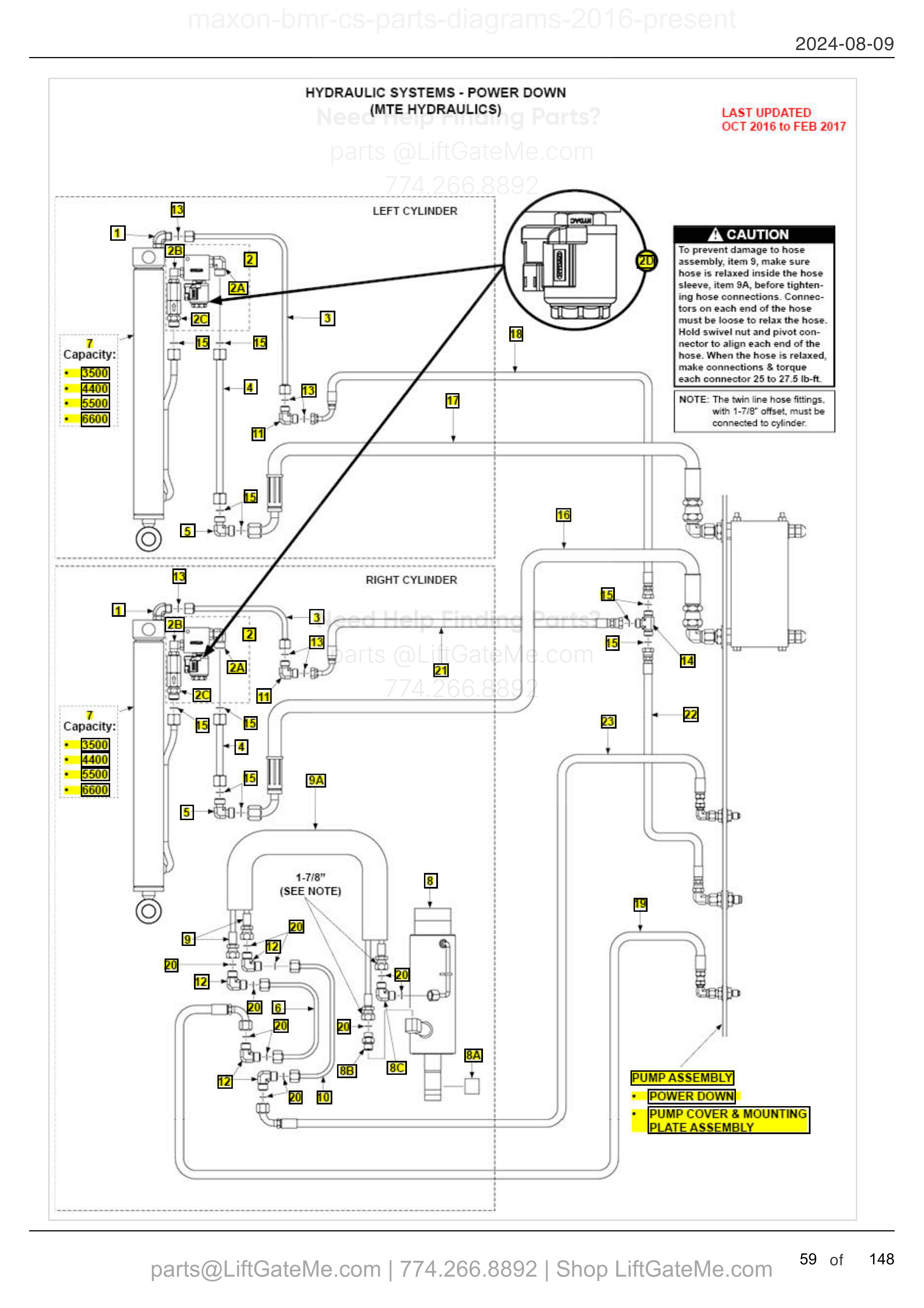 HYDRAULIC SYSTEMS - POWER DOWN (MTE HYDRAULICS) diagram