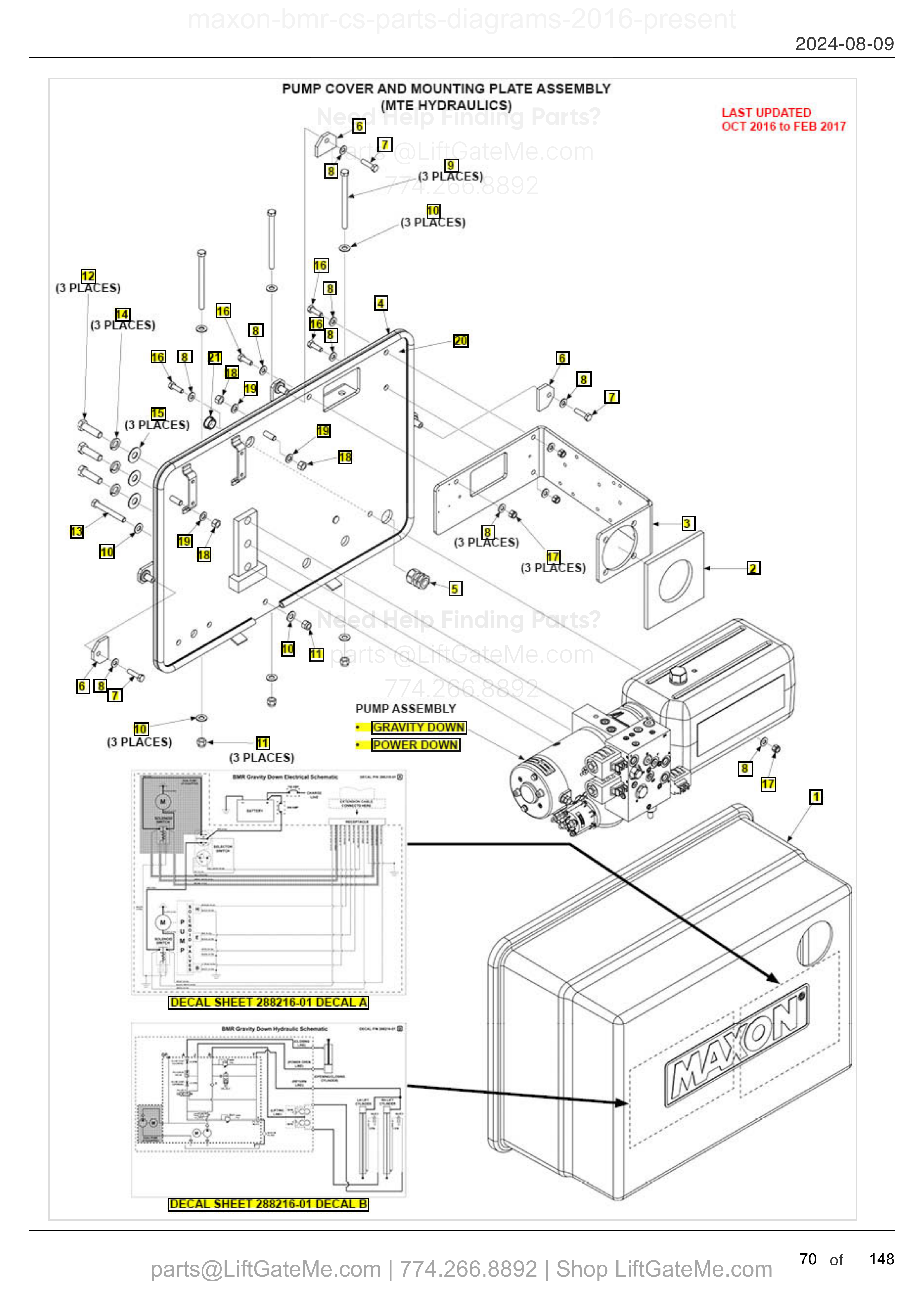PUMP COVER AND MOUNTING PLATE ASSEMBLY (MTE HYDRAULICS) diagram