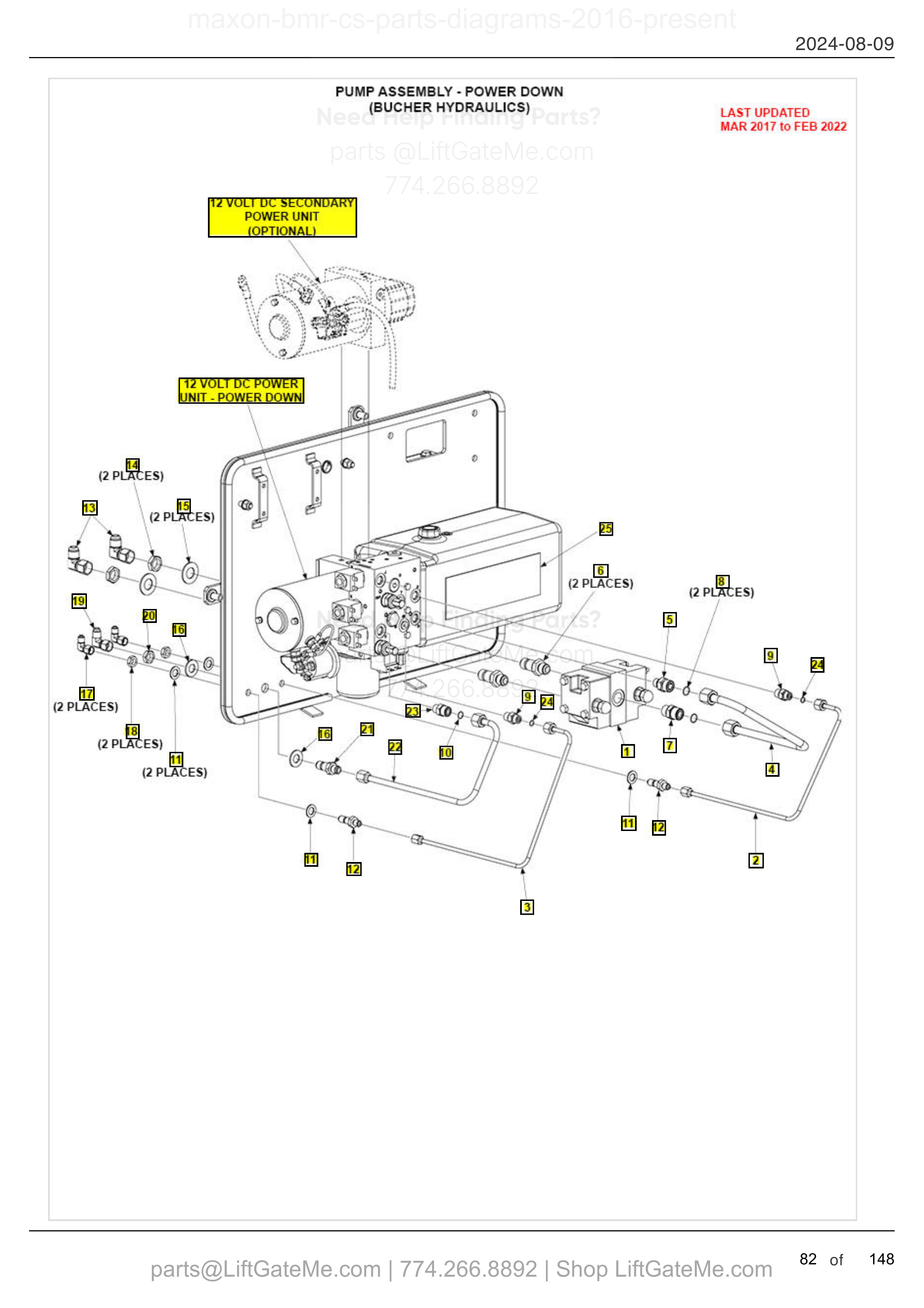 PUMP ASSEMBLY - POWER DOWN (BUCHER HYDRAULICS) diagram