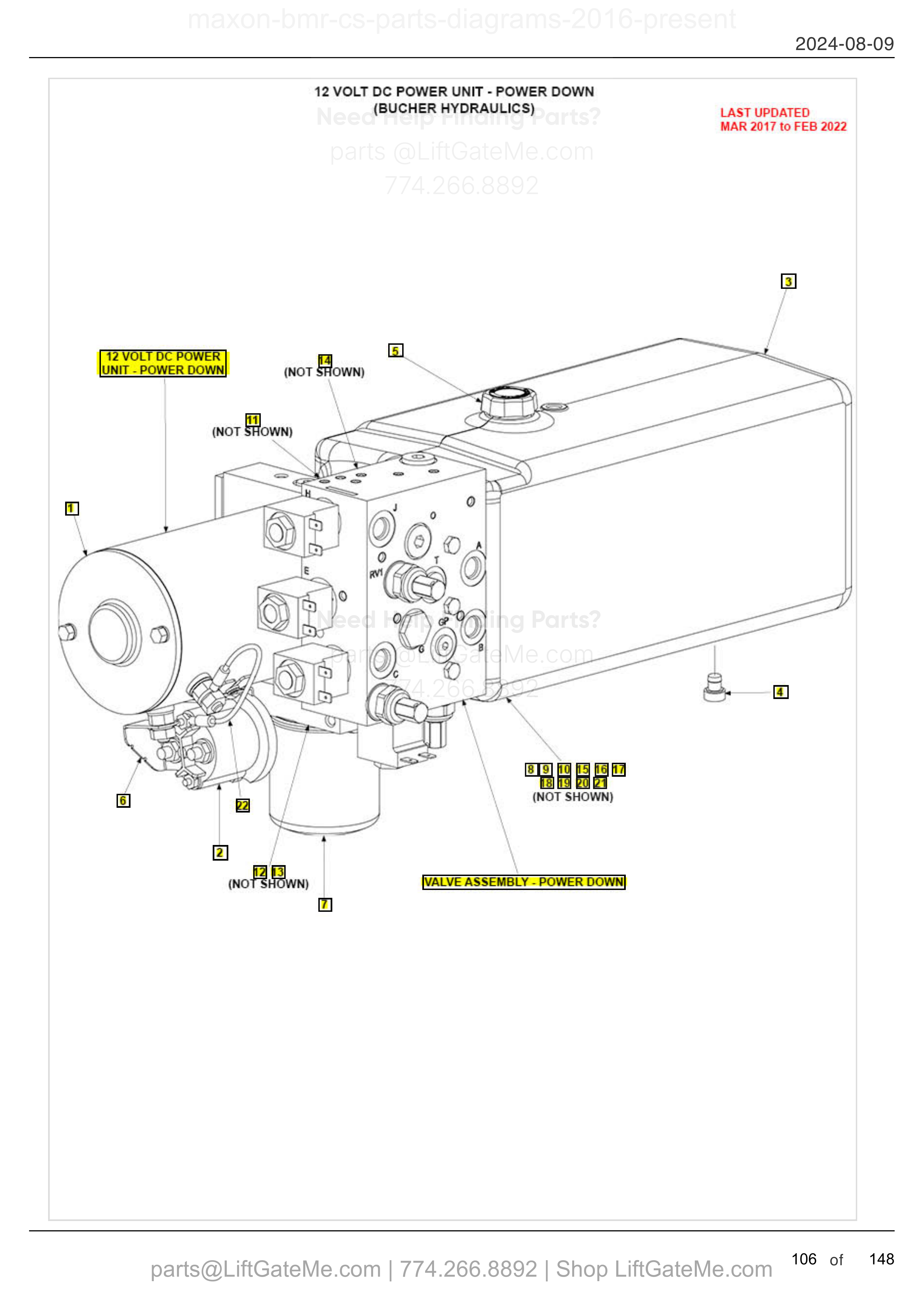 12 VOLT DC POWER UNIT - POWER DOWN (BUCHER HYDRAULICS) diagram