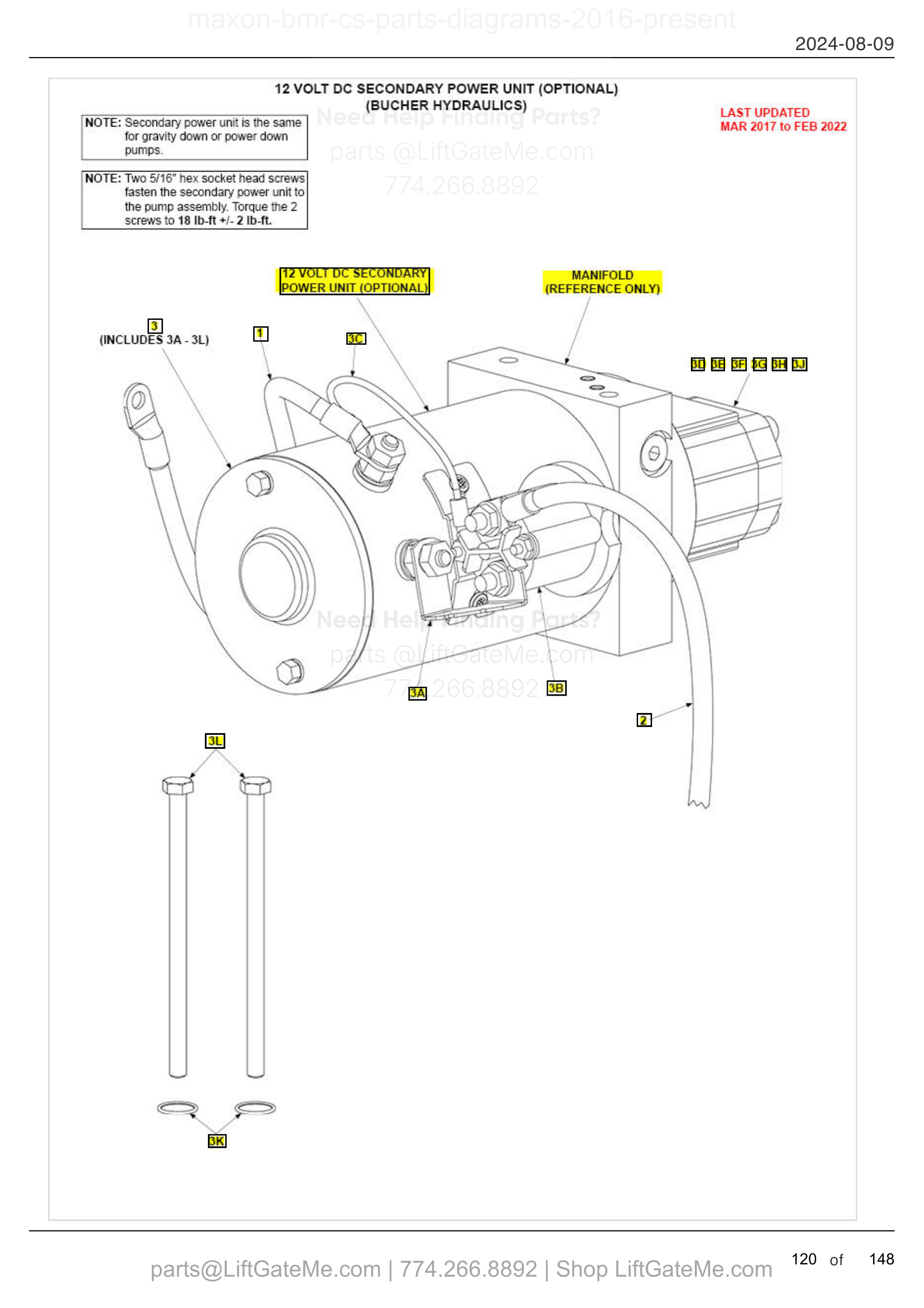 12 VOLT DC SECONDARY POWER UNIT (OPTIONAL) (BUCHER HYDRAULICS) diagram