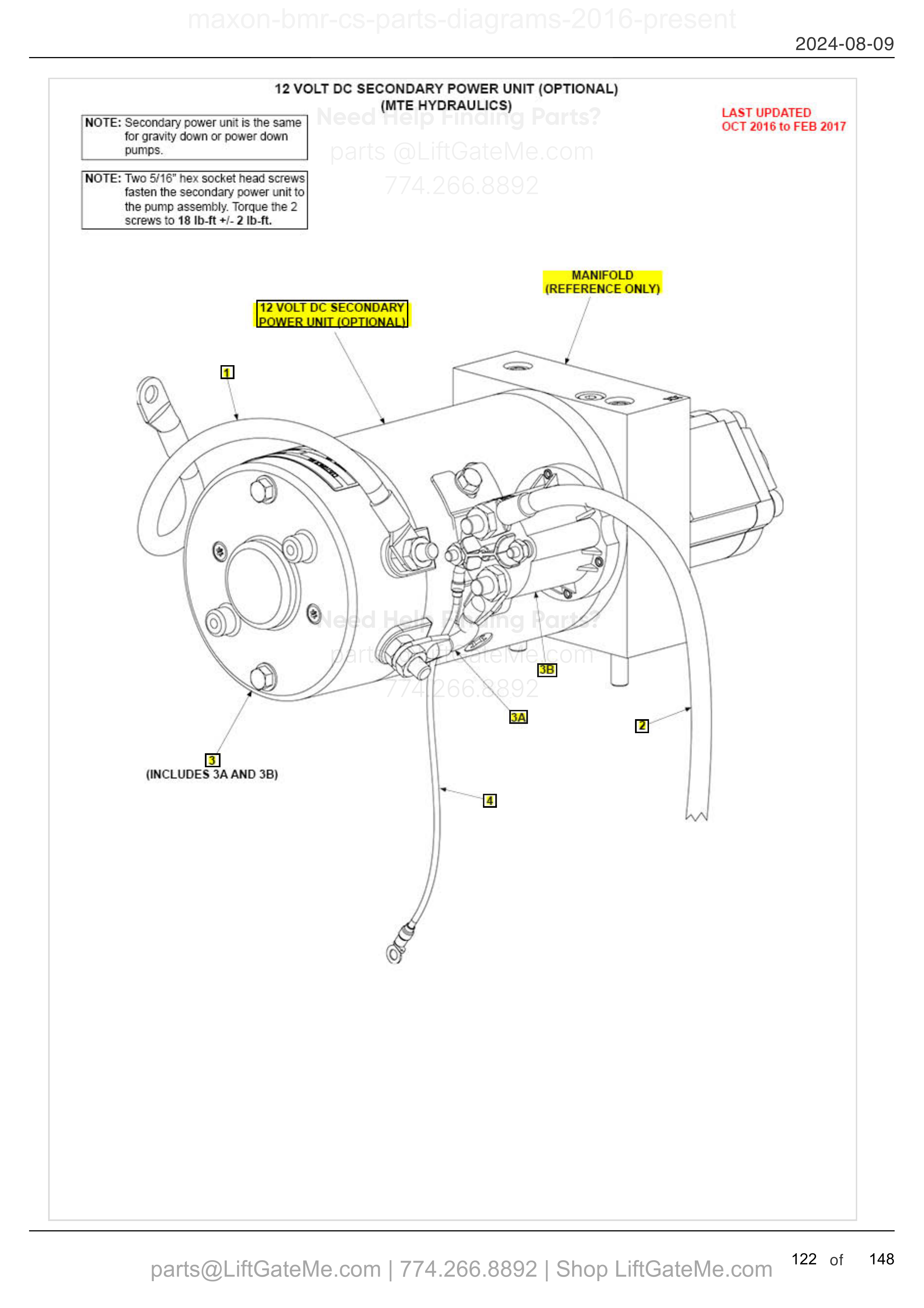 12 VOLT DC SECONDARY POWER UNIT (OPTIONAL) (MTE HYDRAULICS) diagram