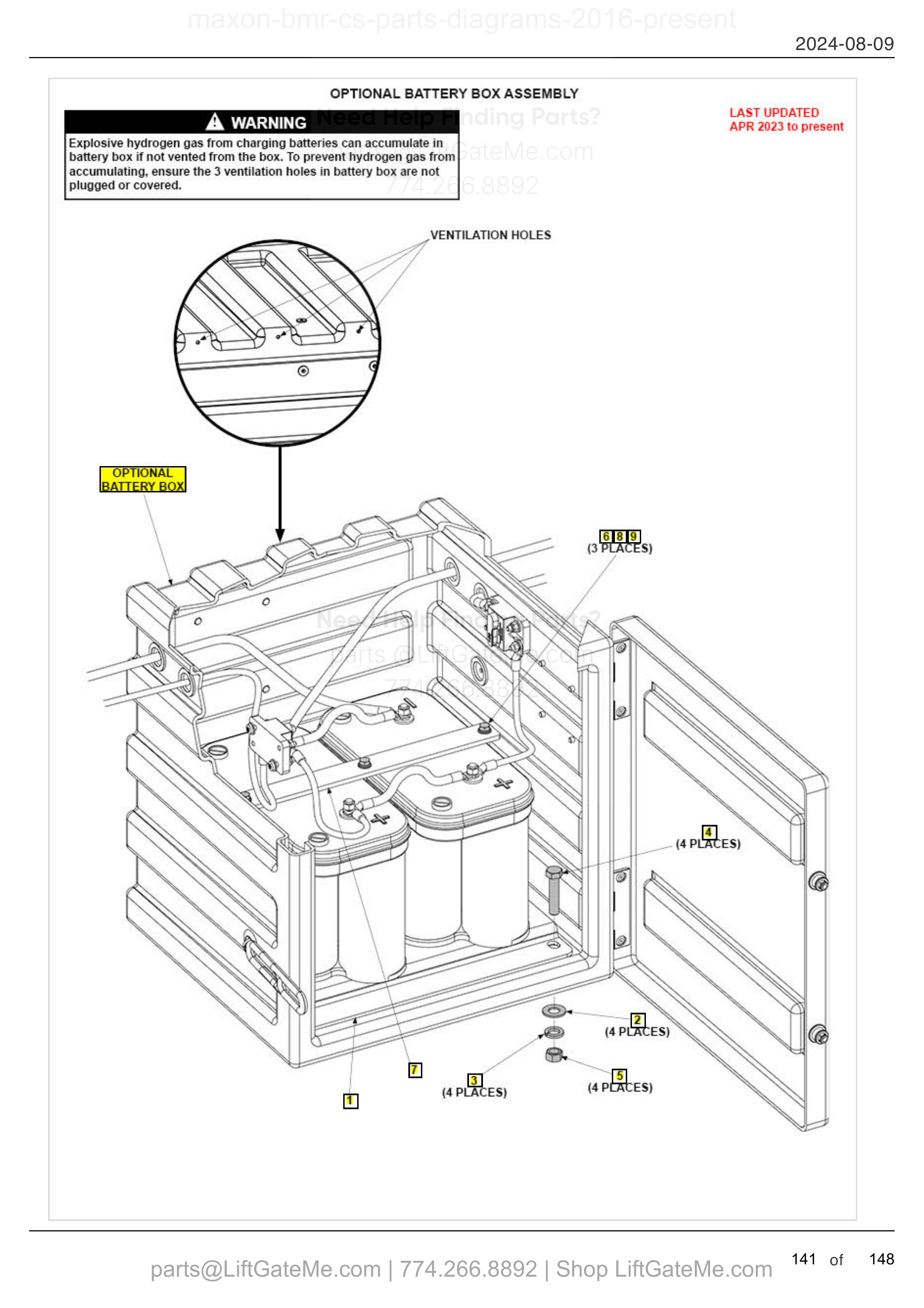 OPTIONAL BATTERY BOX ASSEMBLY diagram