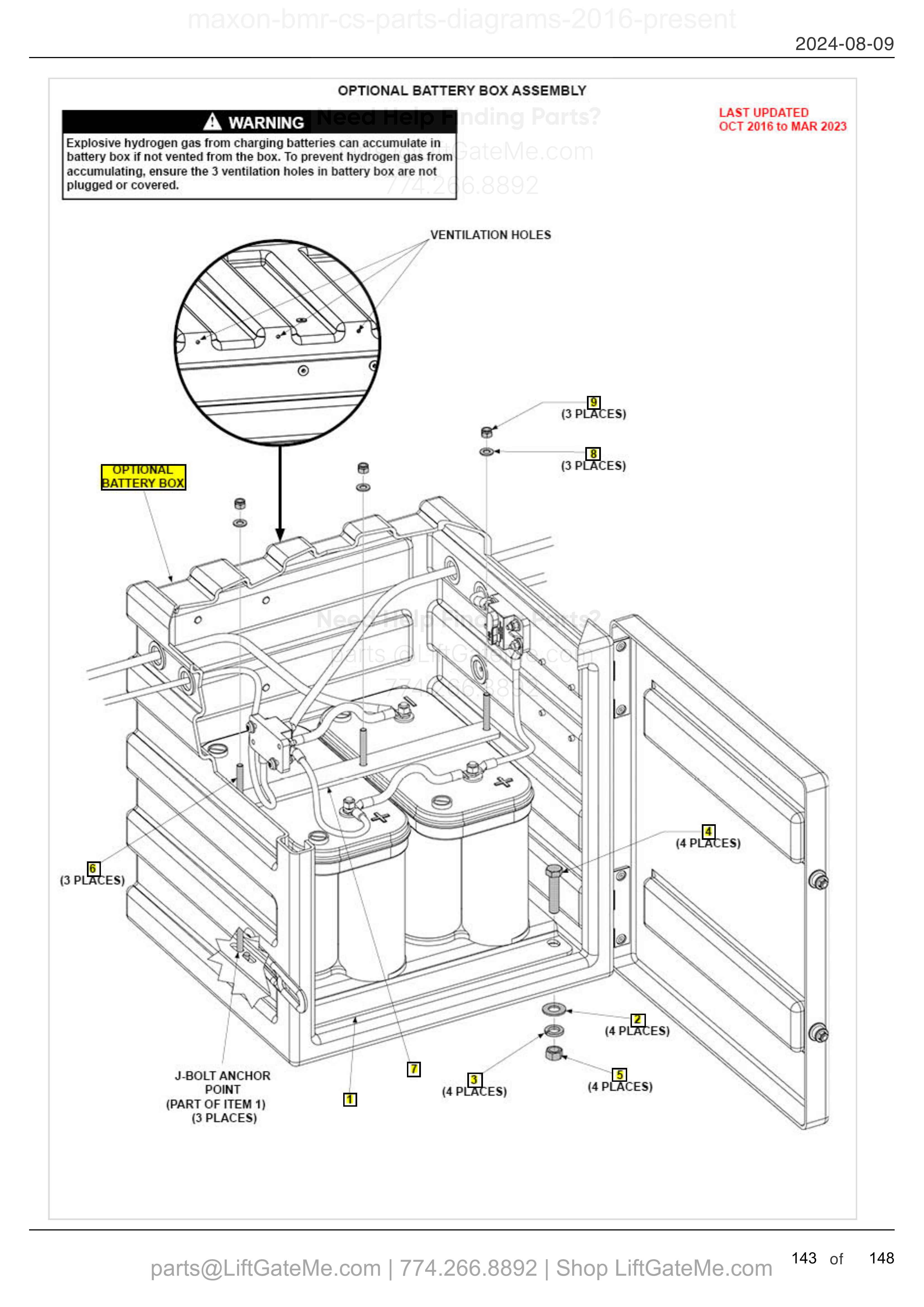 OPTIONAL BATTERY BOX ASSEMBLY diagram