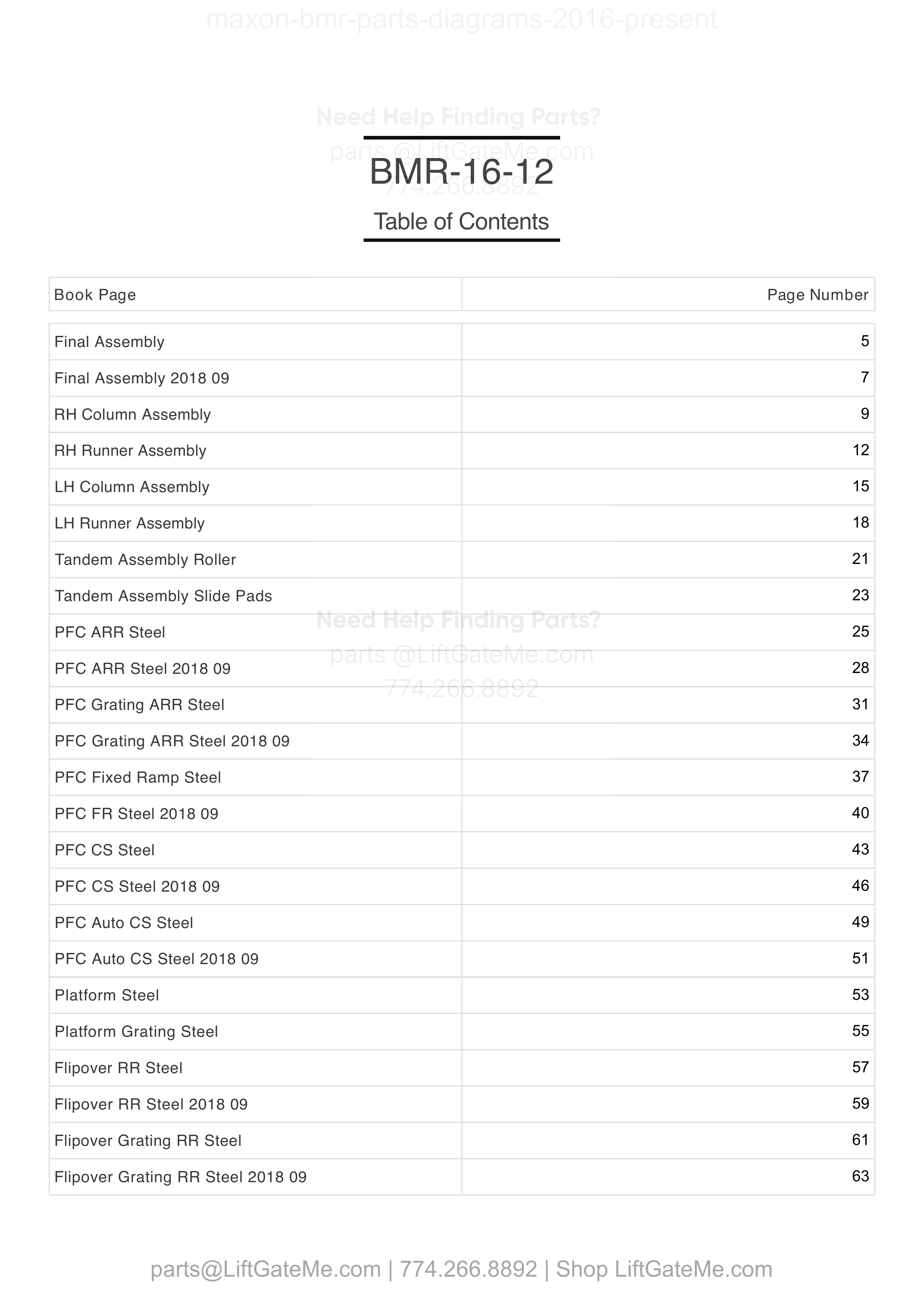 OEM manual reference cover