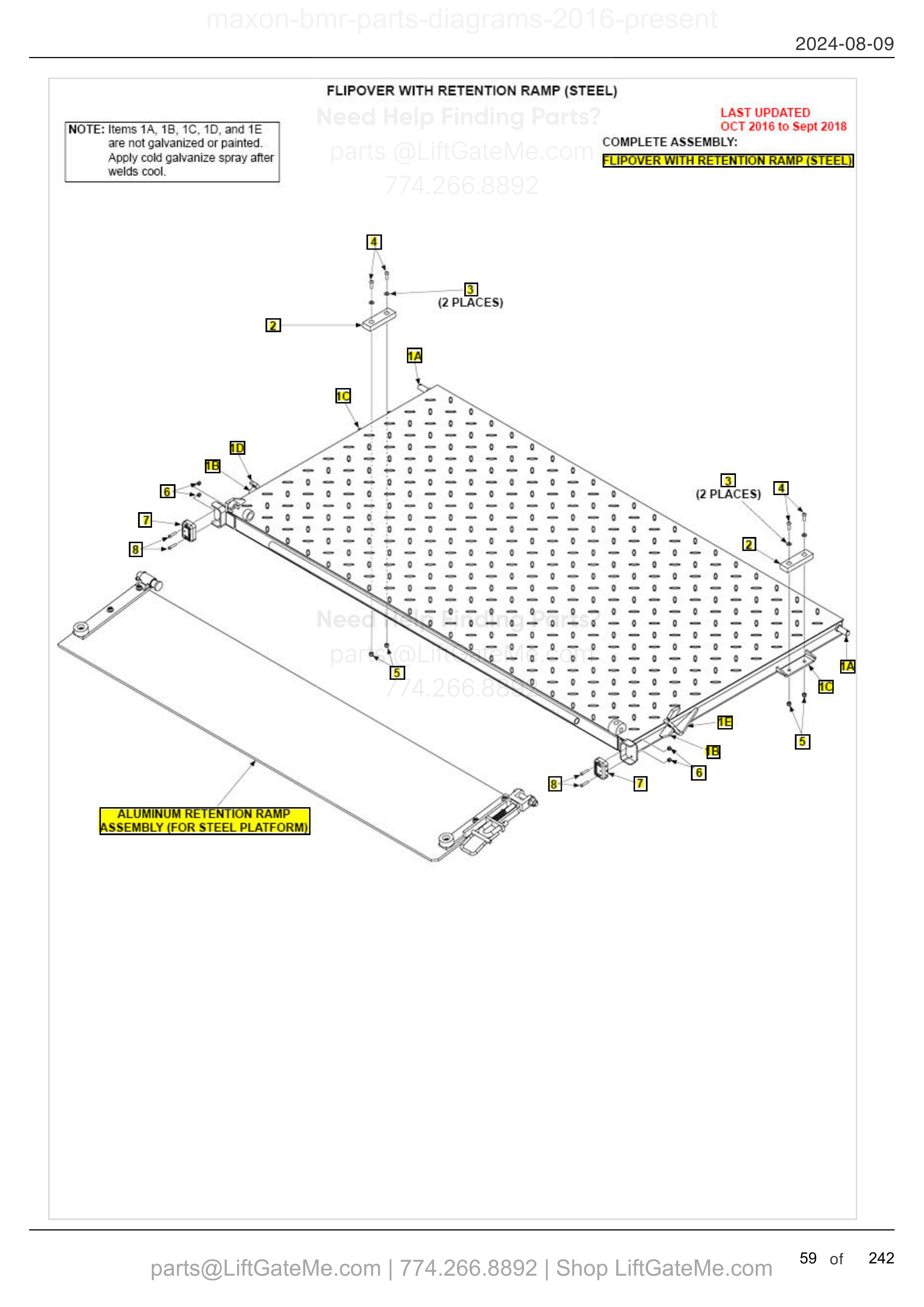 FLIPOVER WITH RETENTION RAMP (STEEL) diagram