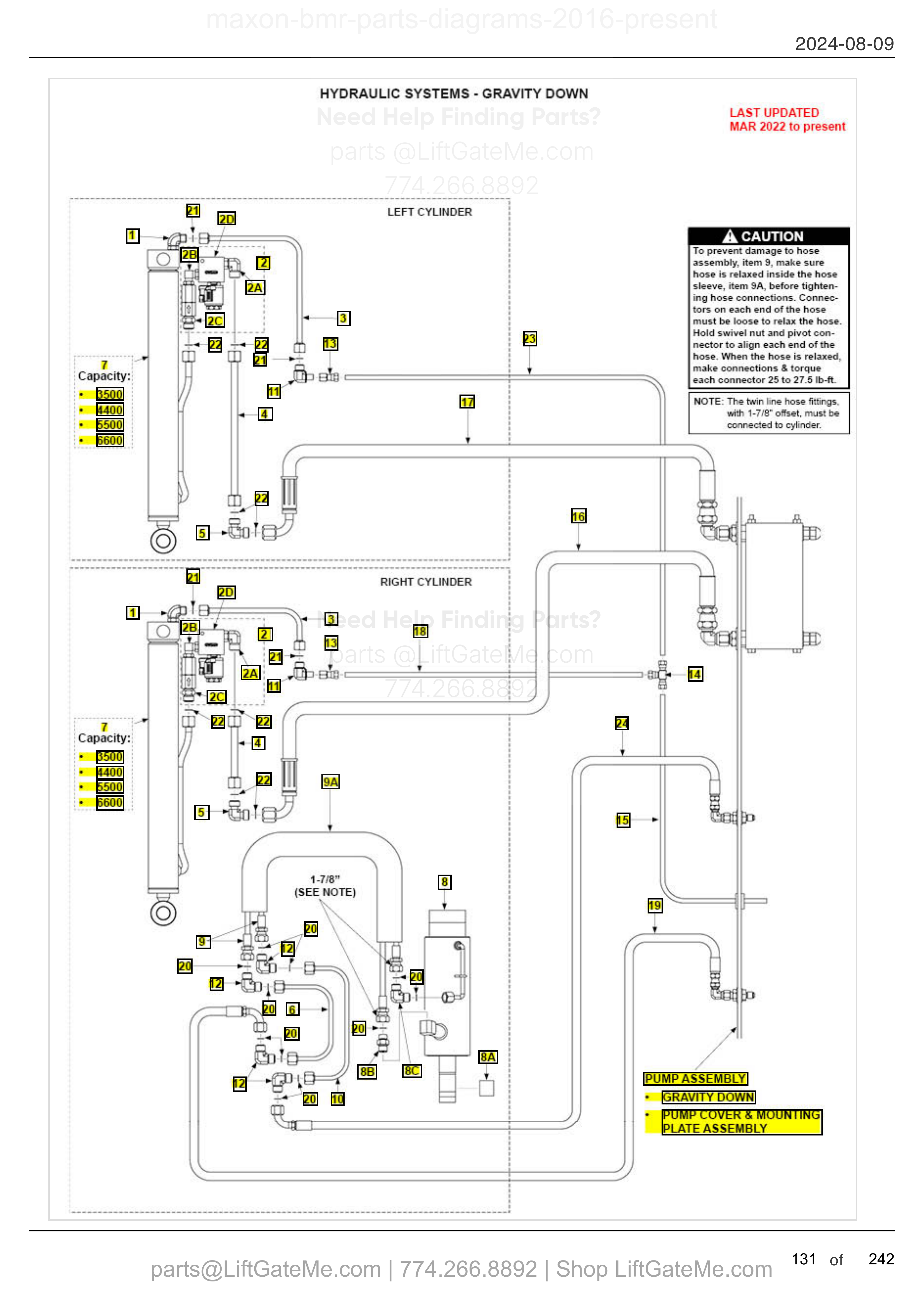 HYDRAULIC SYSTEMS - GRAVITY DOWN diagram