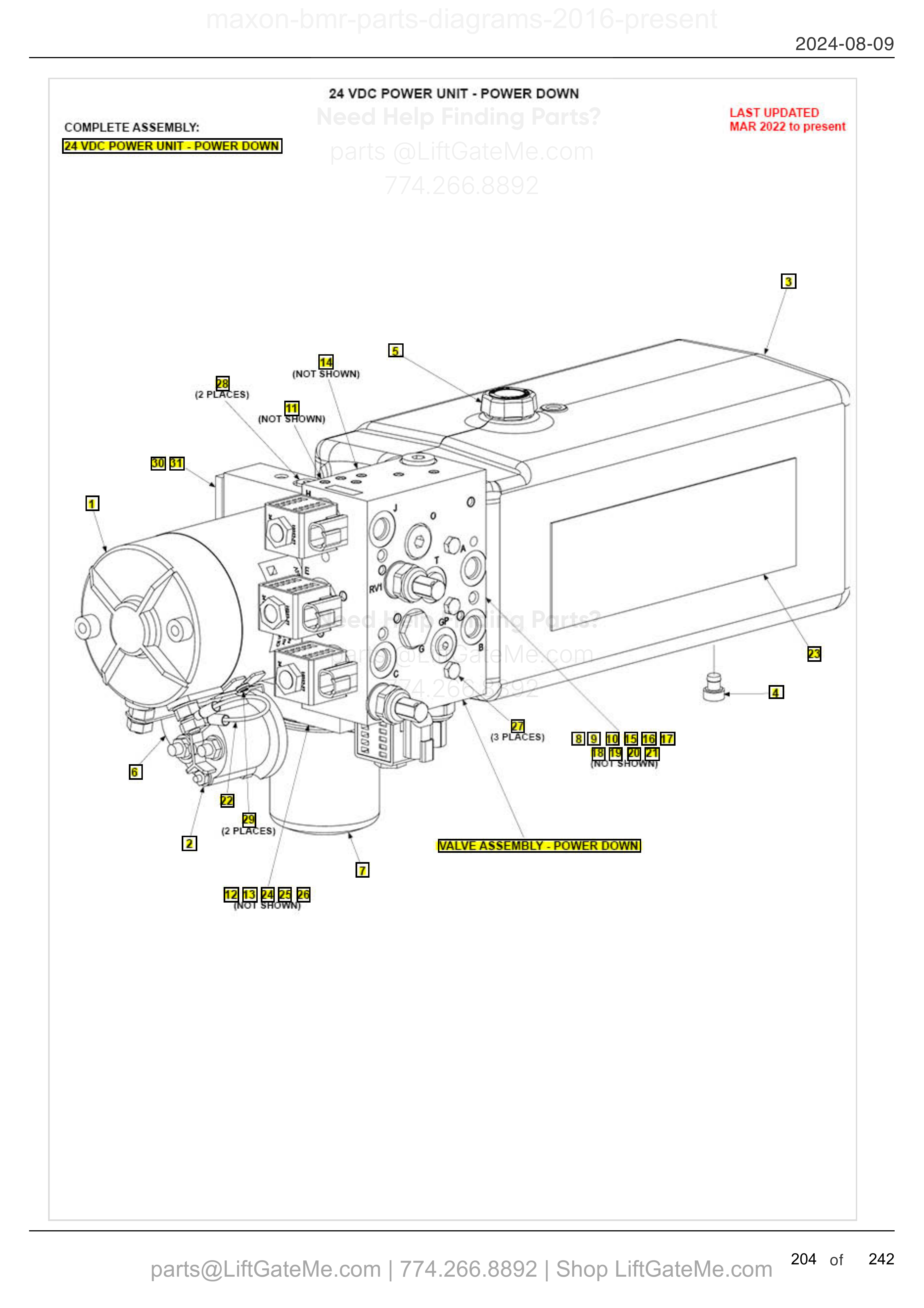 24 VDC POWER UNIT - POWER DOWN diagram