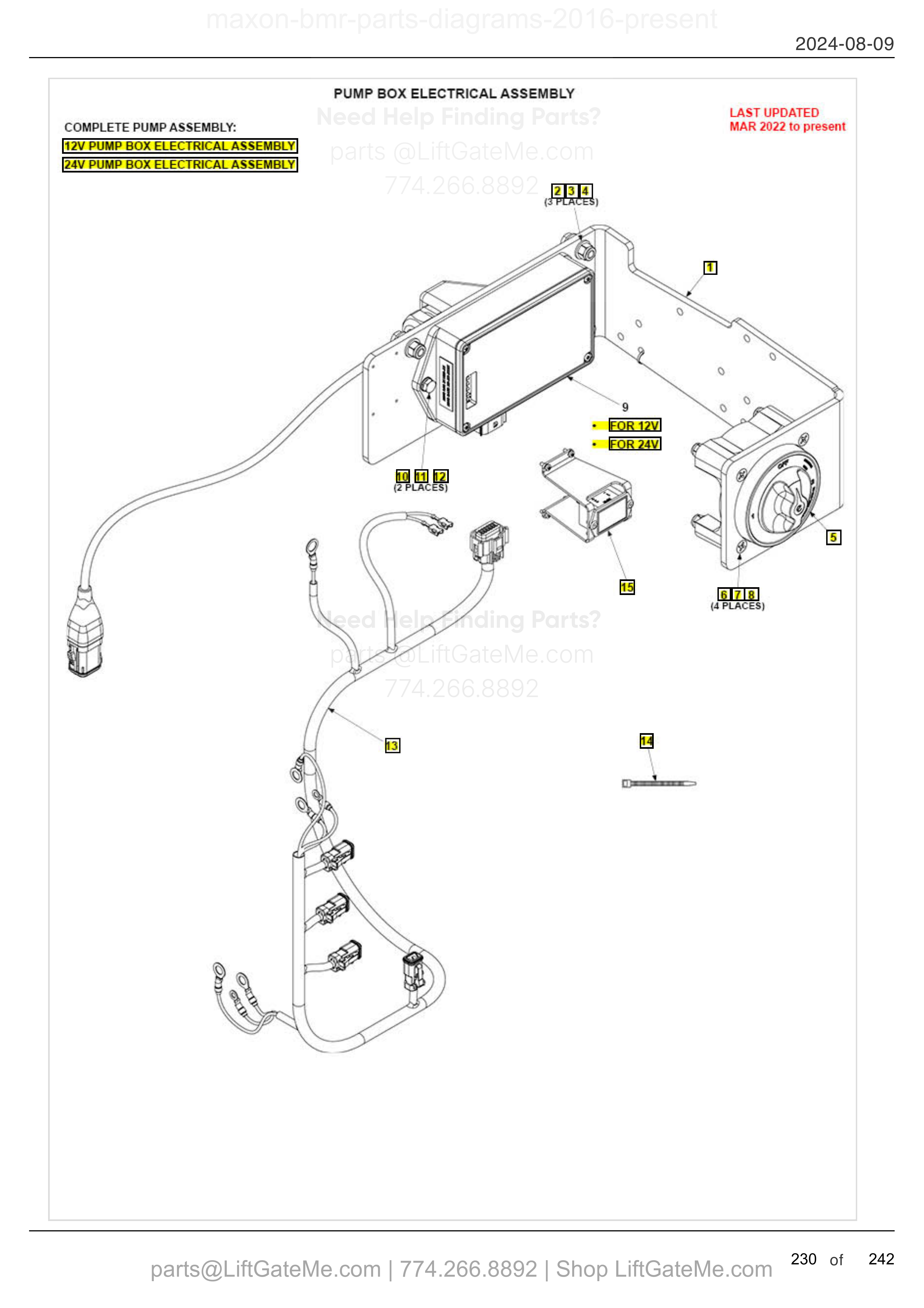 PUMP BOX ELECTRICAL ASSEMBLY diagram