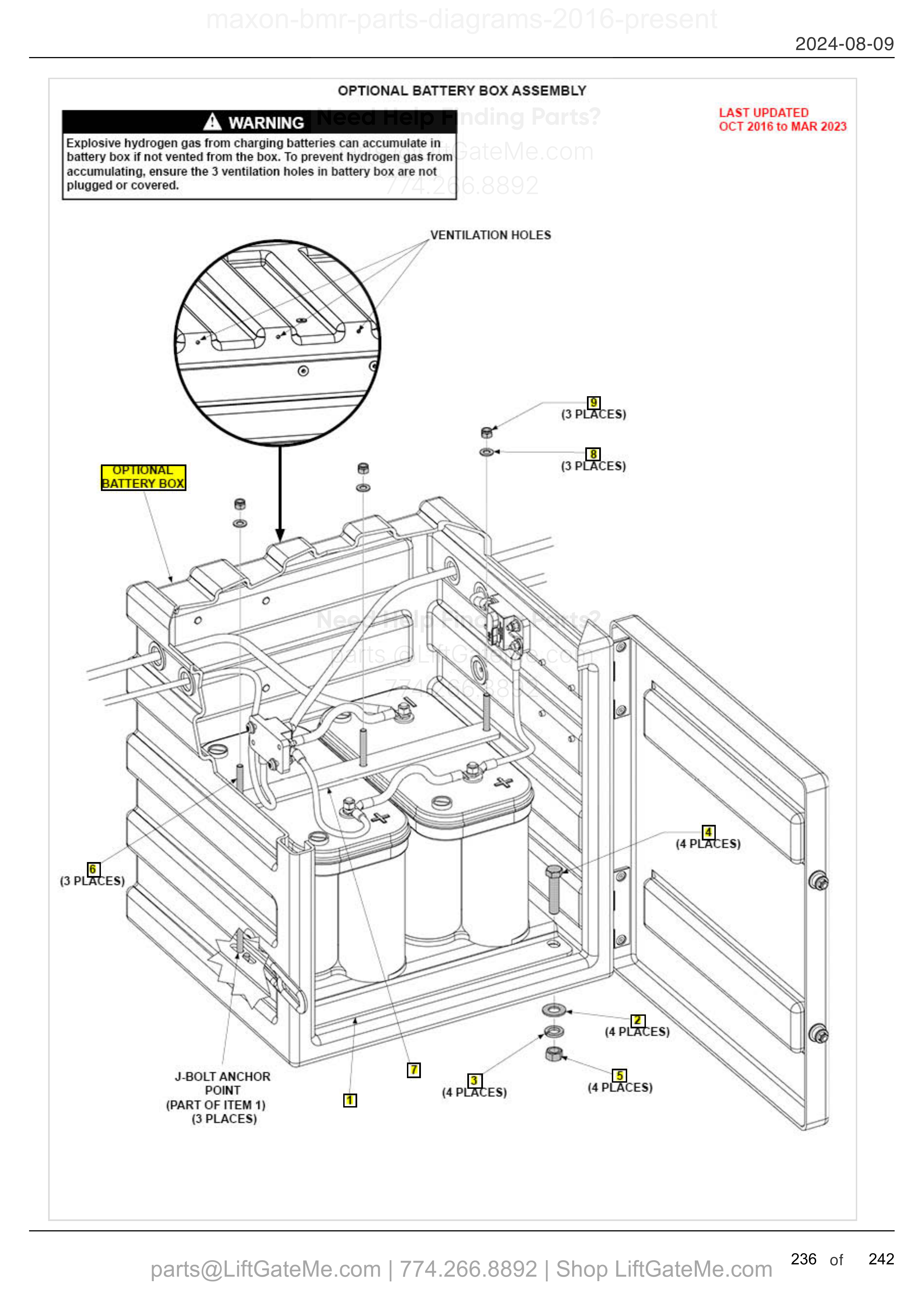 OPTIONAL BATTERY BOX ASSEMBLY diagram
