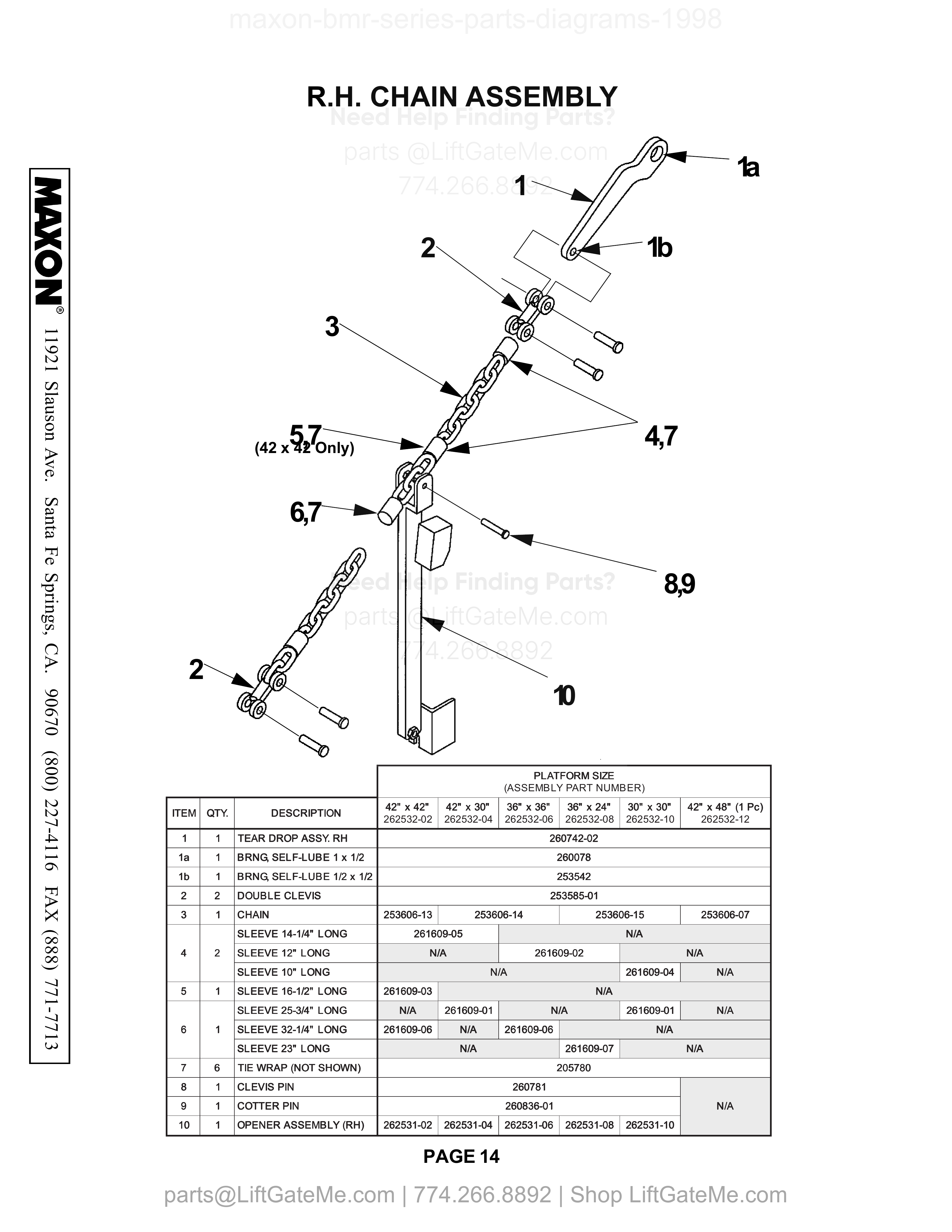 R.H. CHAIN ASSEMBLY diagram