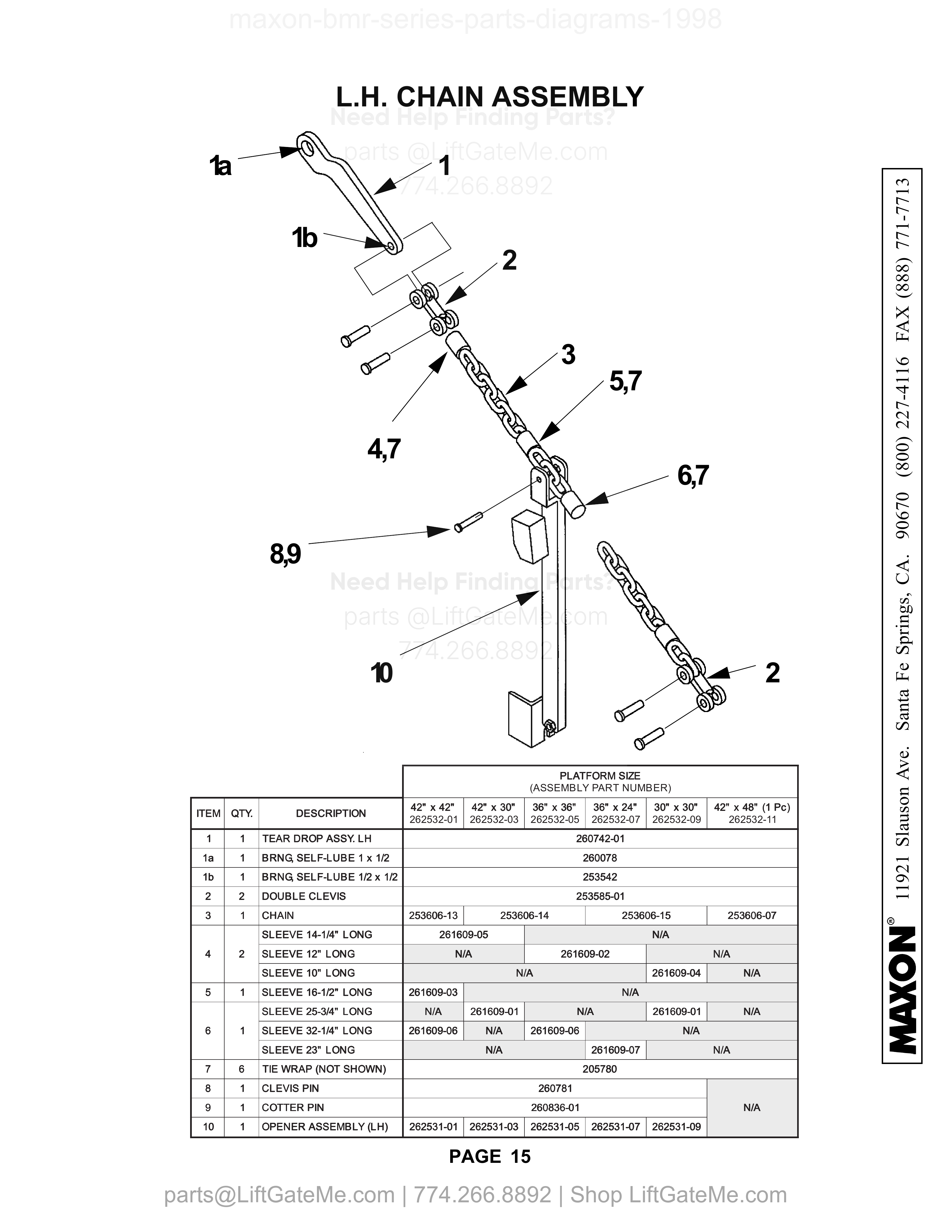 L.H. CHAIN ASSEMBLY diagram
