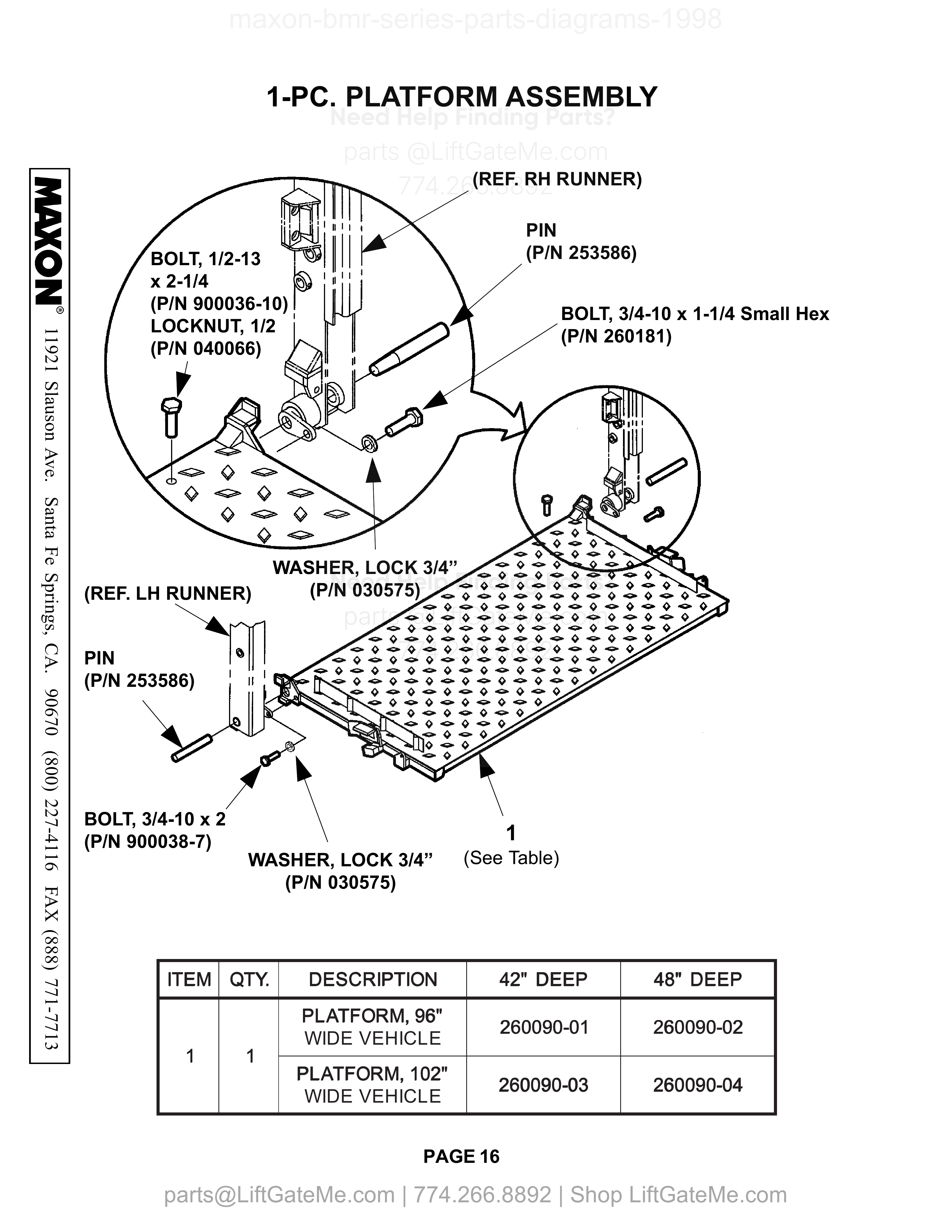 1-PC. PLATFORM ASSEMBLY diagram