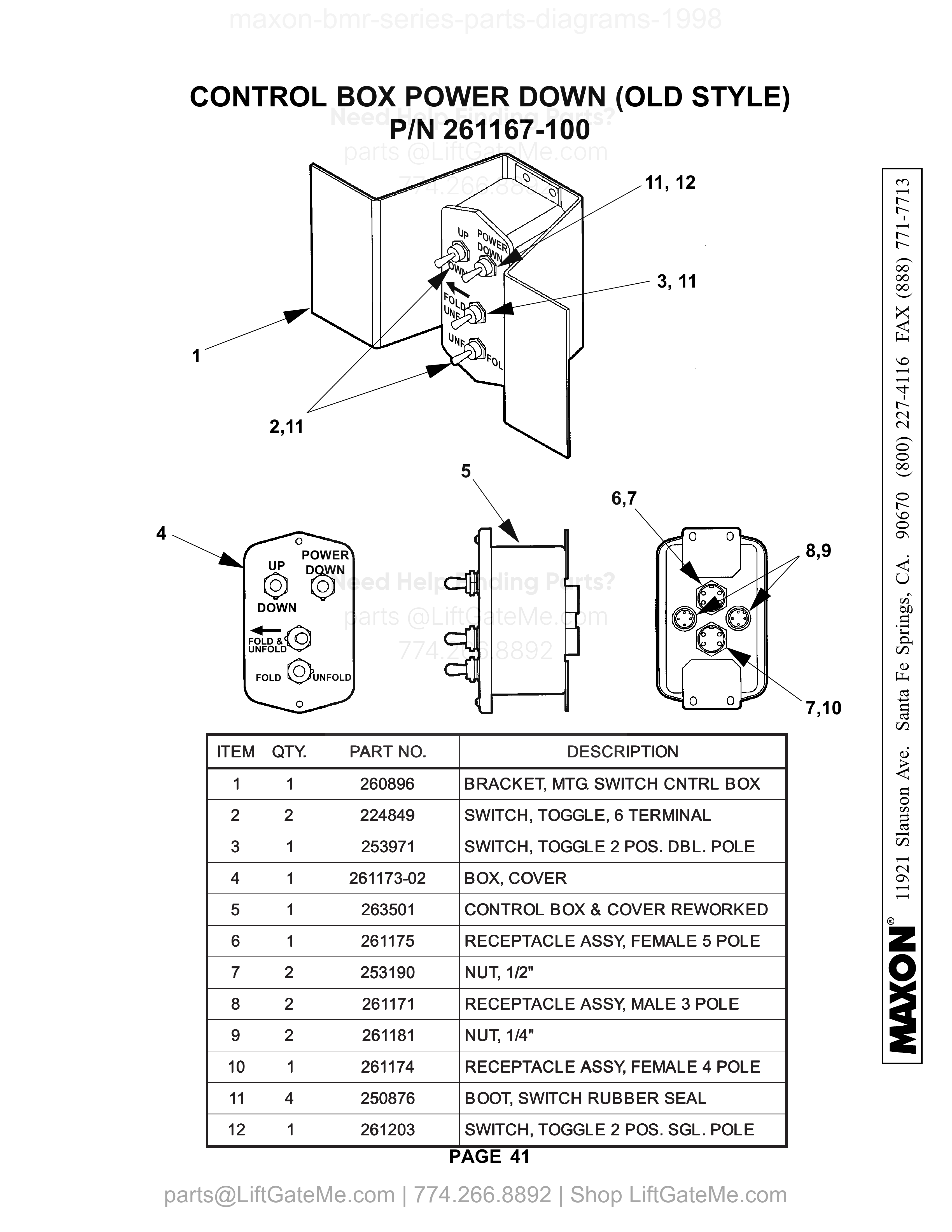 CONTROL BOX POWER DOWN (OLD STYLE) diagram
