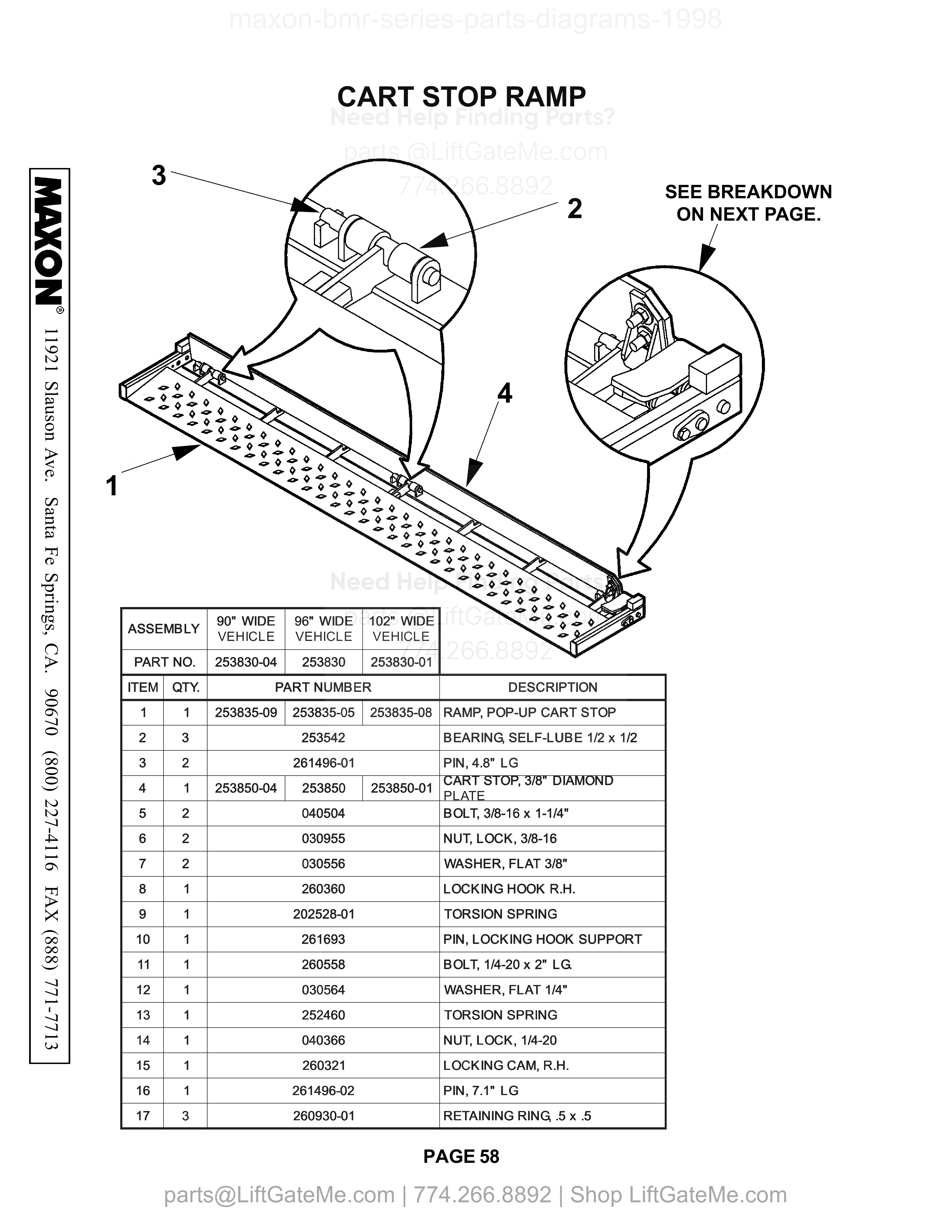 CART STOP RAMP diagram