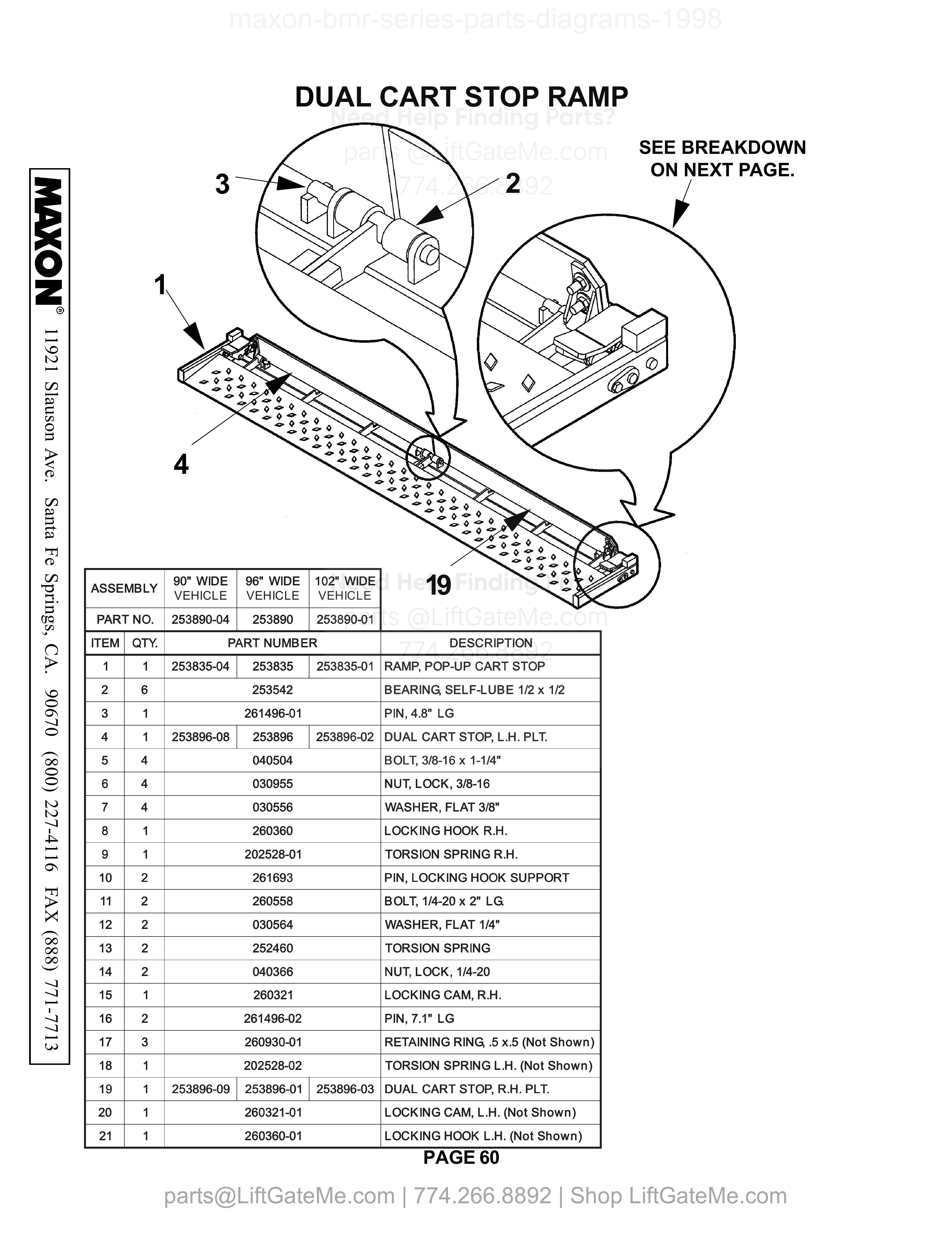 DUAL CART STOP RAMP diagram