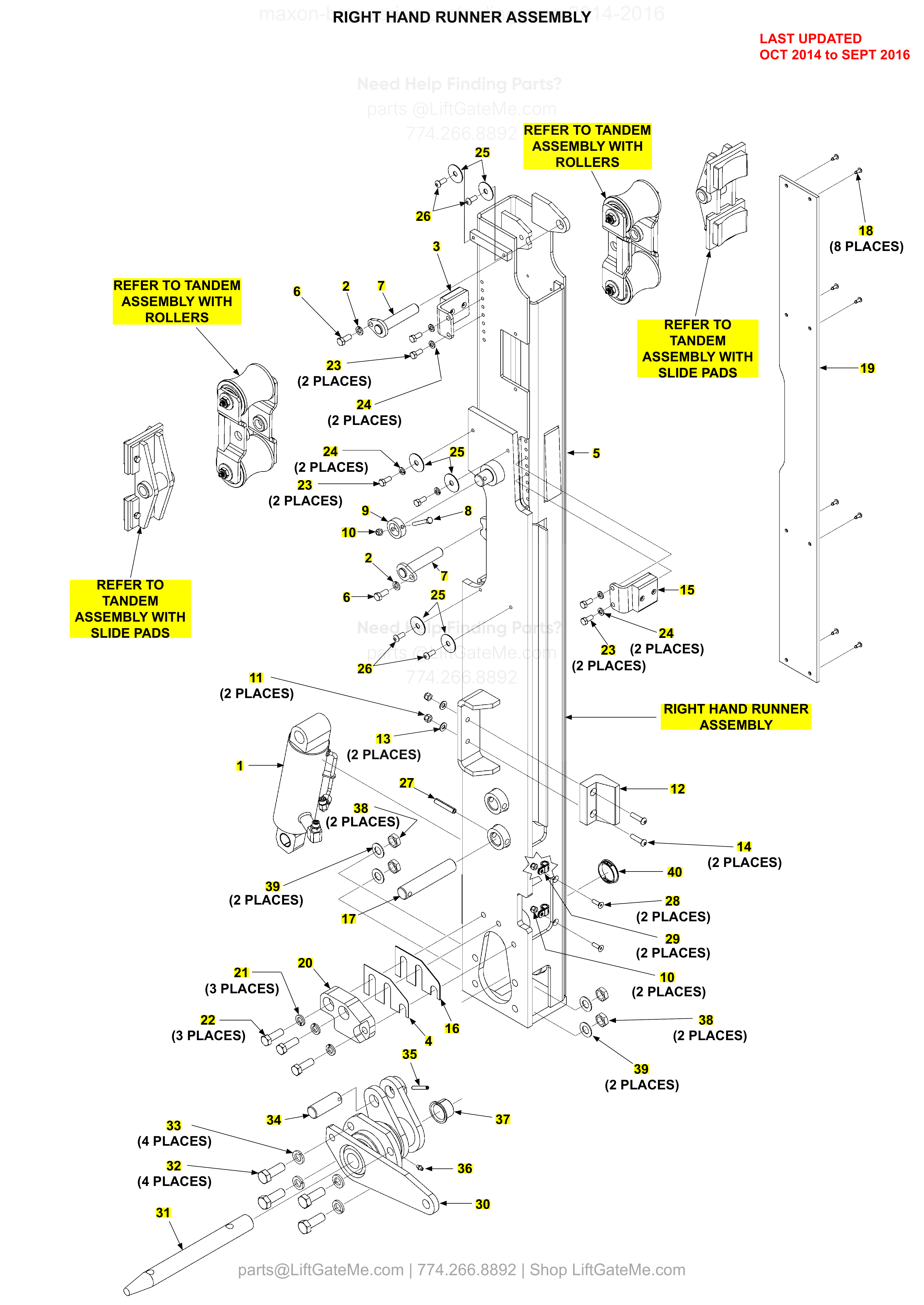 RIGHT HAND RUNNER ASSEMBLY diagram