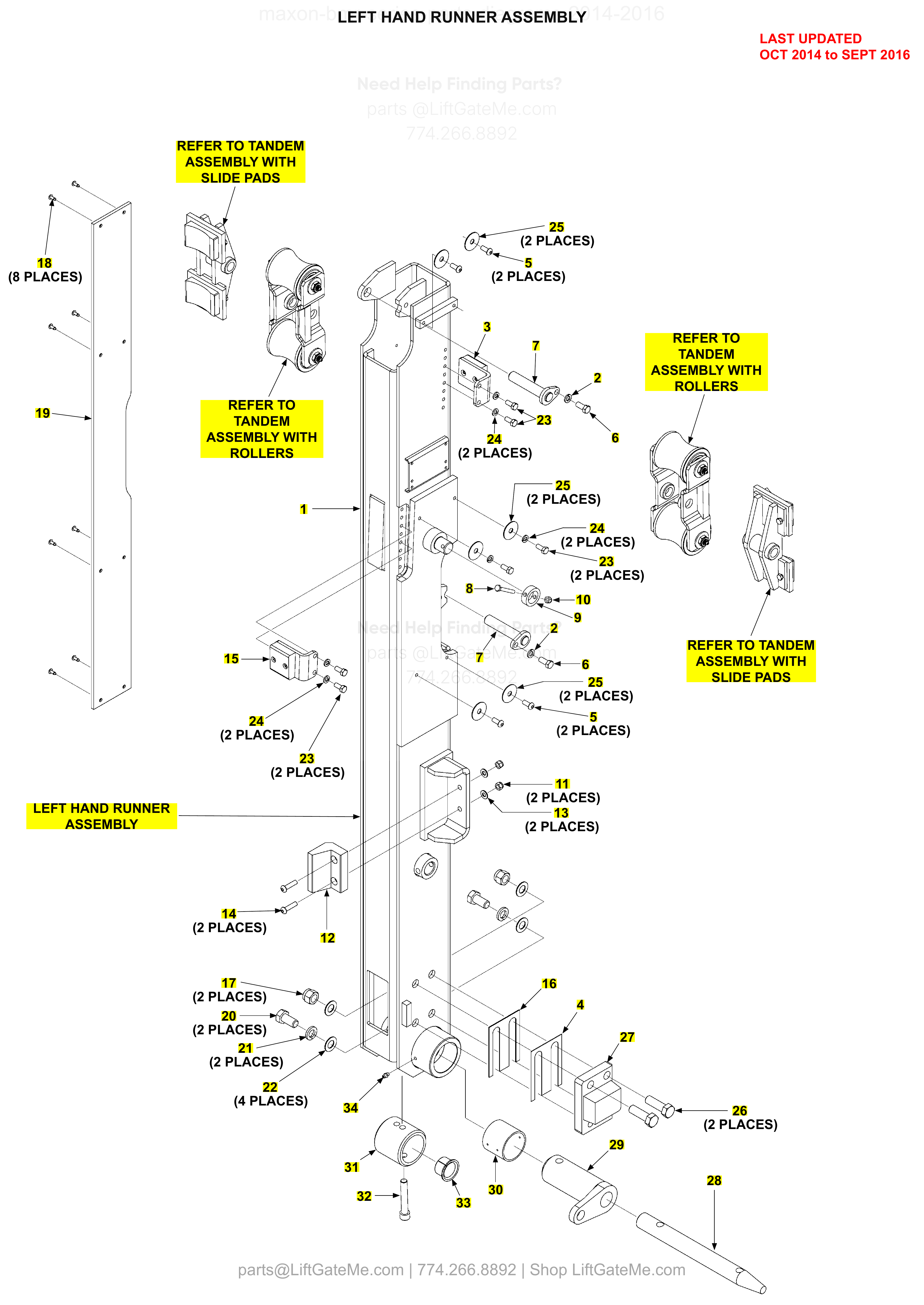 LEFT HAND RUNNER ASSEMBLY diagram