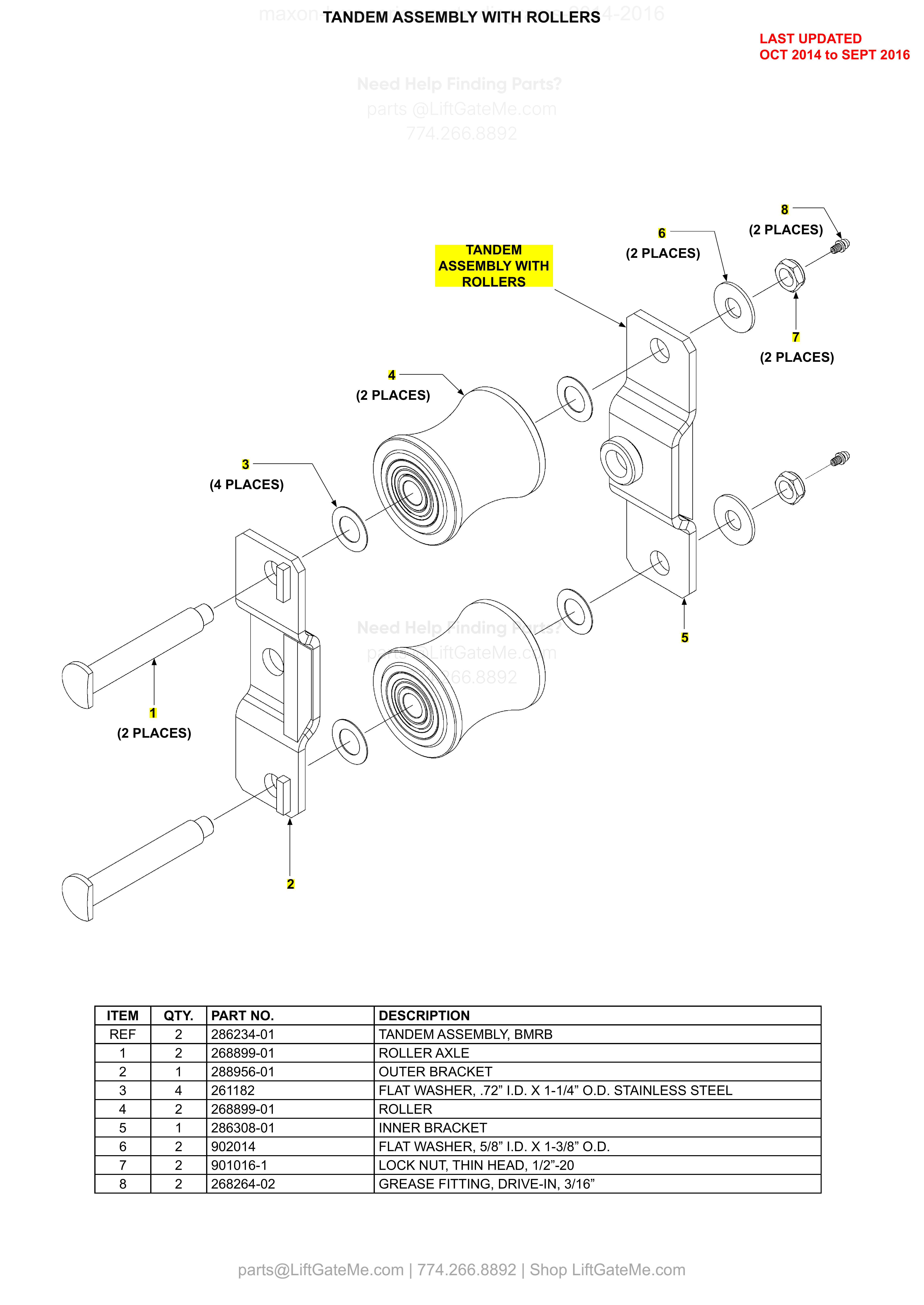 TANDEM ASSEMBLY WITH ROLLERS diagram