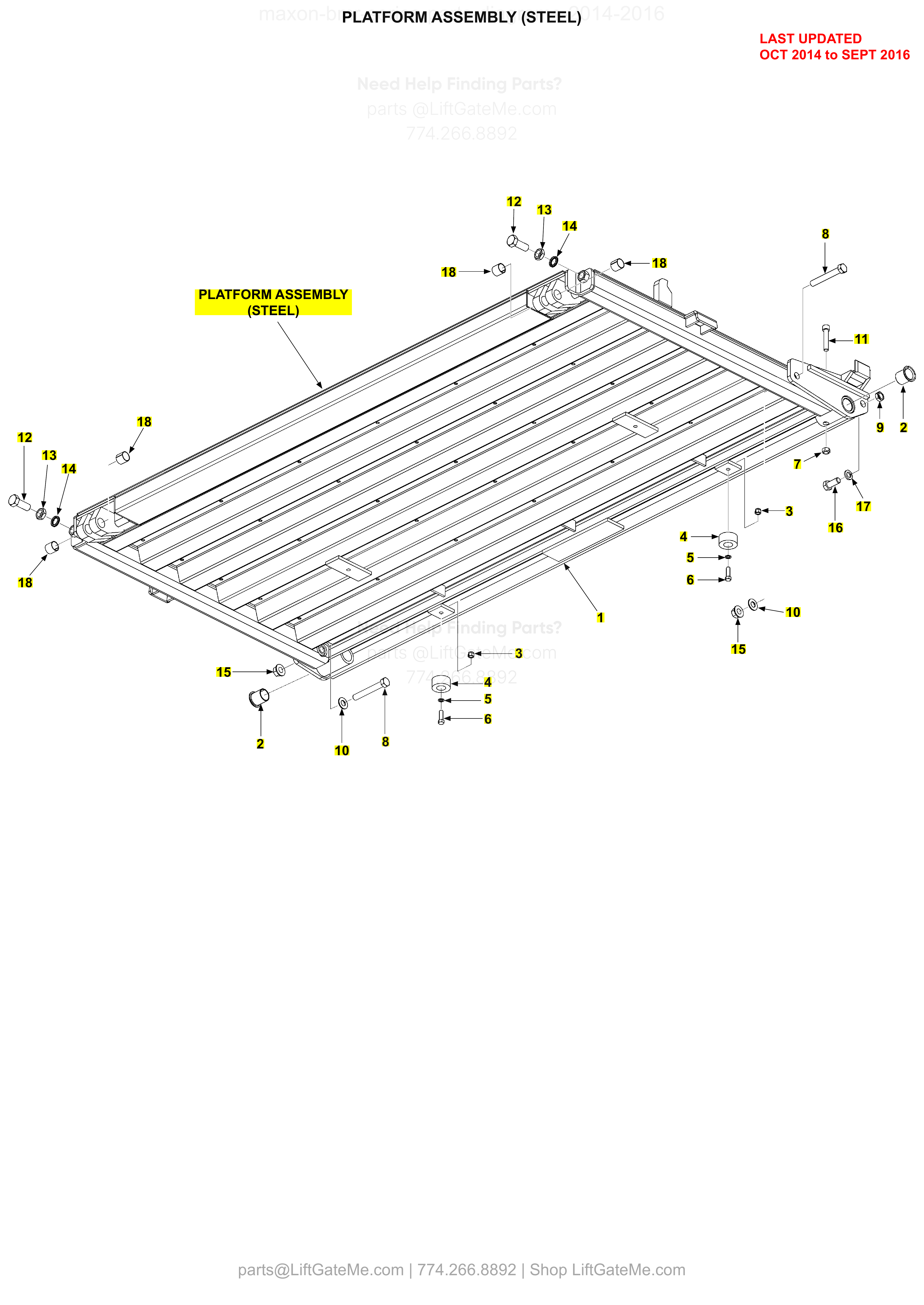 PLATFORM ASSEMBLY (STEEL) diagram