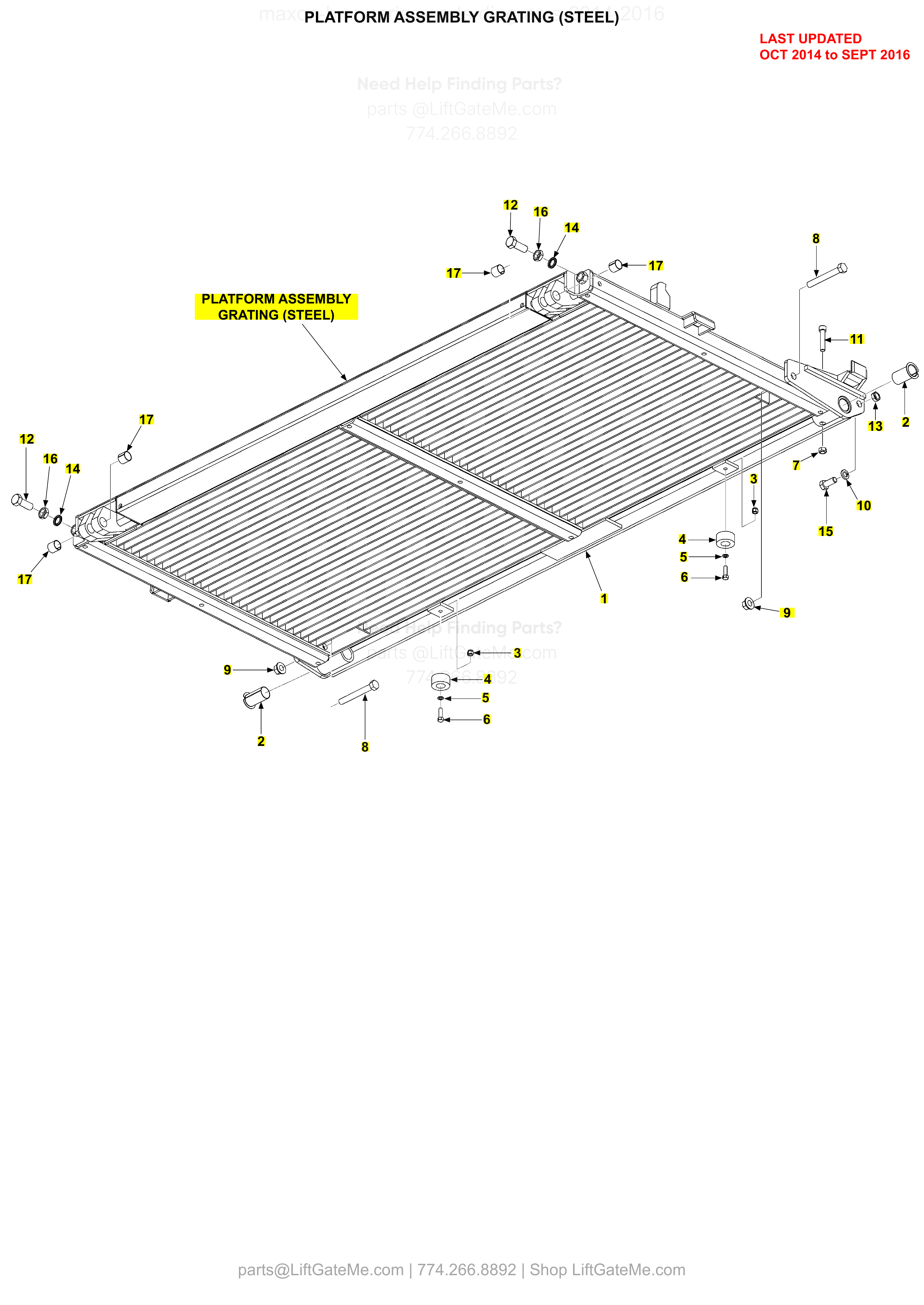 Platform Assembly Grating (Steel) diagram