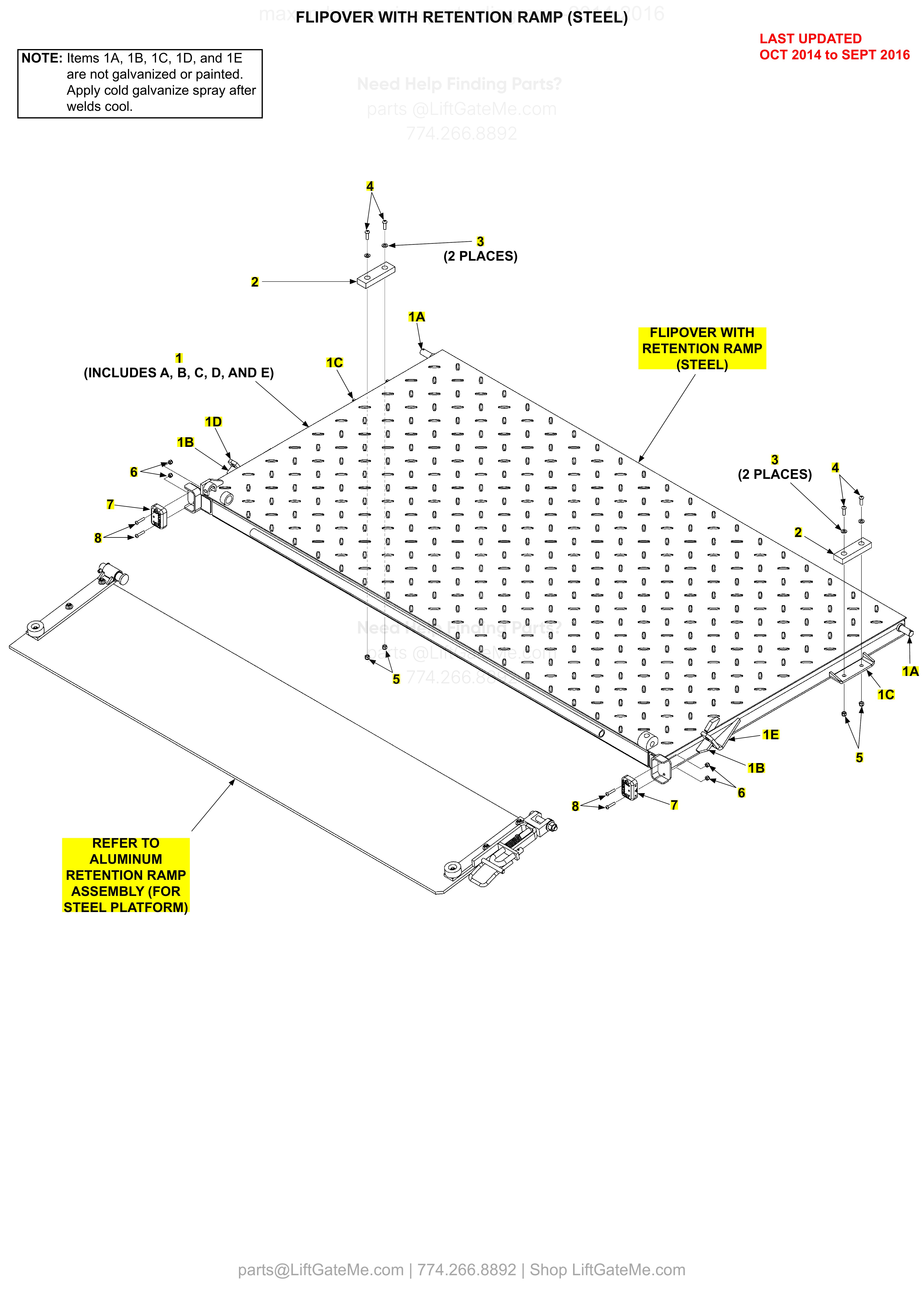Flipover With Retention Ramp (Steel) diagram