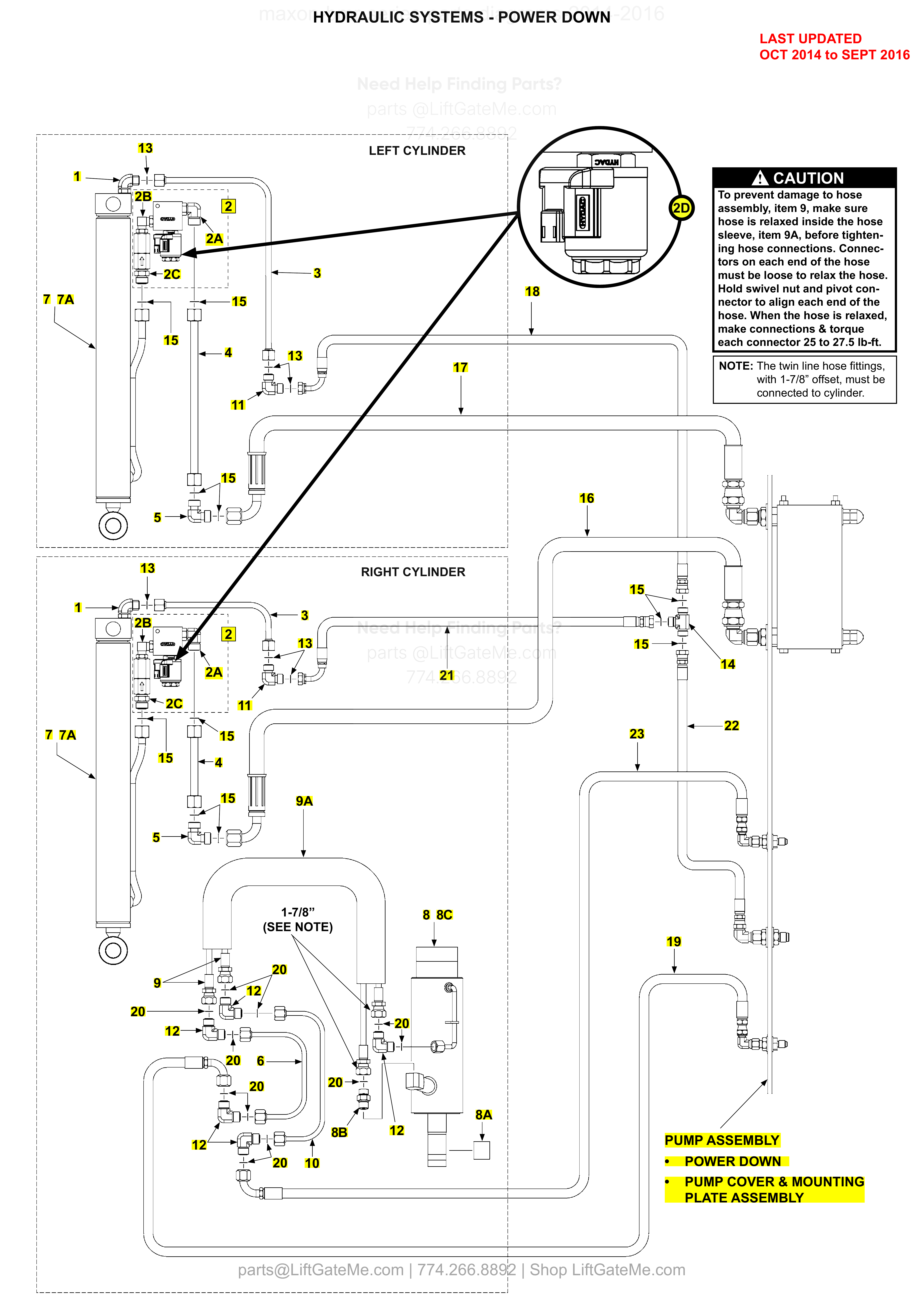HYDRAULIC SYSTEMS - POWER DOWN diagram